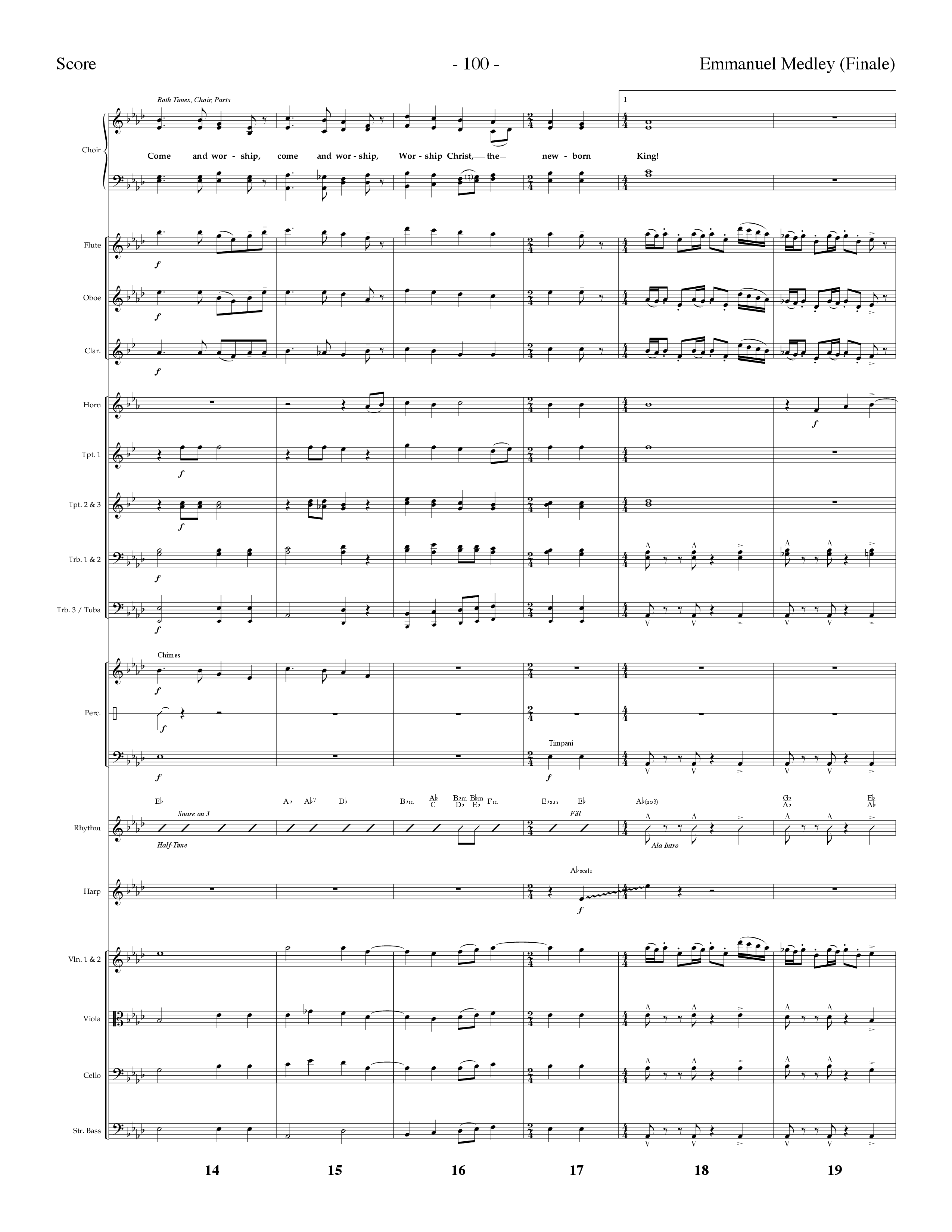 Emmanuel Medley (Finale) (with Angels From The Realms Of Glory, What Child Is This, Emmanuel) (Choral Anthem SATB) Conductor's Score (Lifeway Choral / Arr. Dennis Allen)