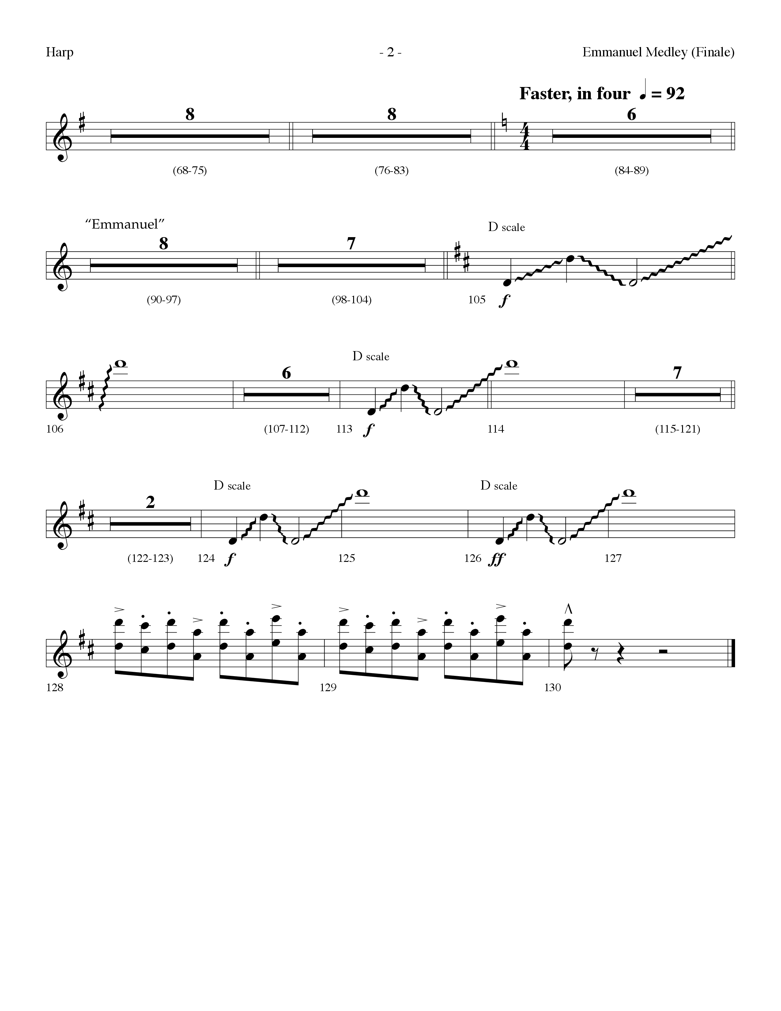 Emmanuel Medley (Finale) (with Angels From The Realms Of Glory, What Child Is This, Emmanuel) (Choral Anthem SATB) Harp (Lifeway Choral / Arr. Dennis Allen)