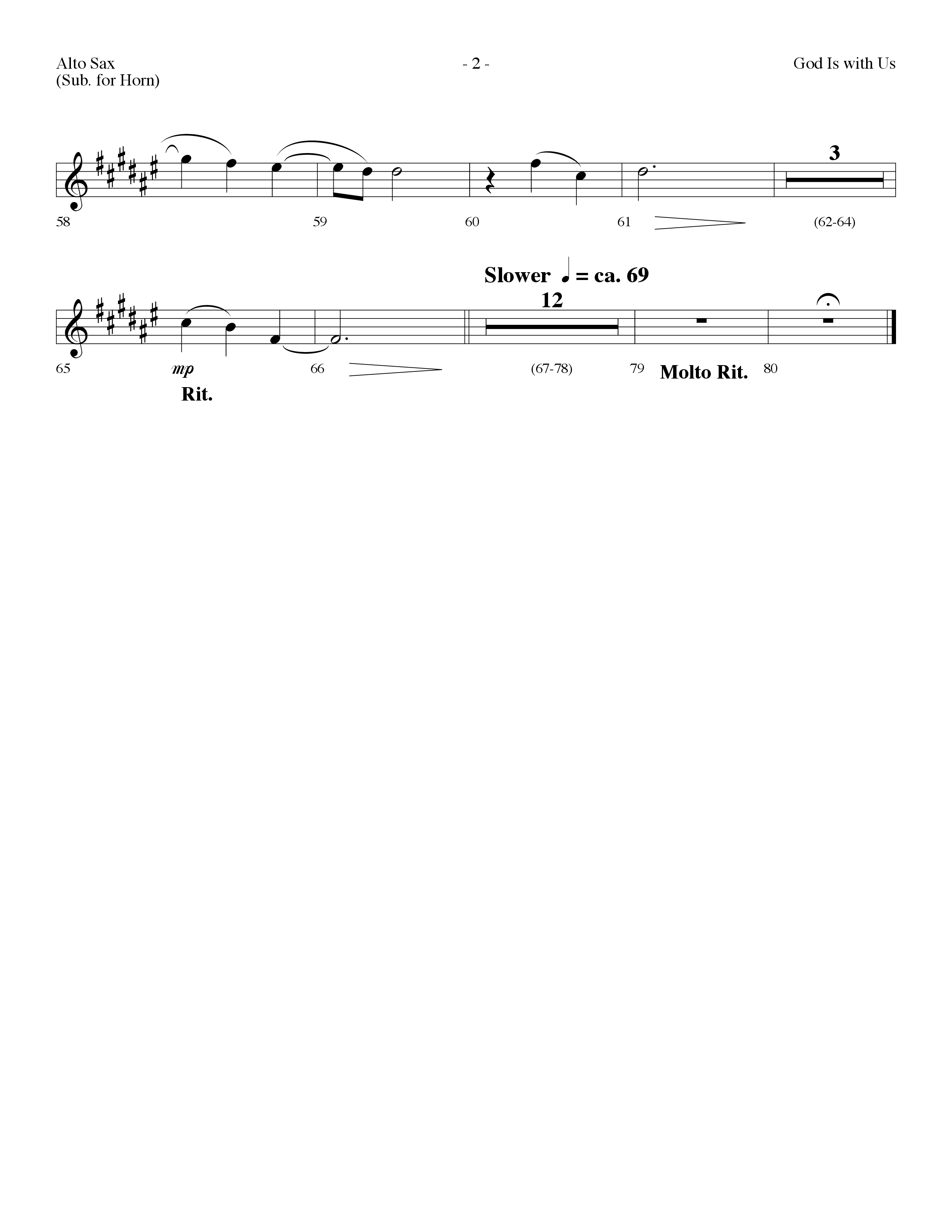 God Is With Us (Choral Anthem SATB) Alto Sax (Lifeway Choral / Arr. Dennis Allen)