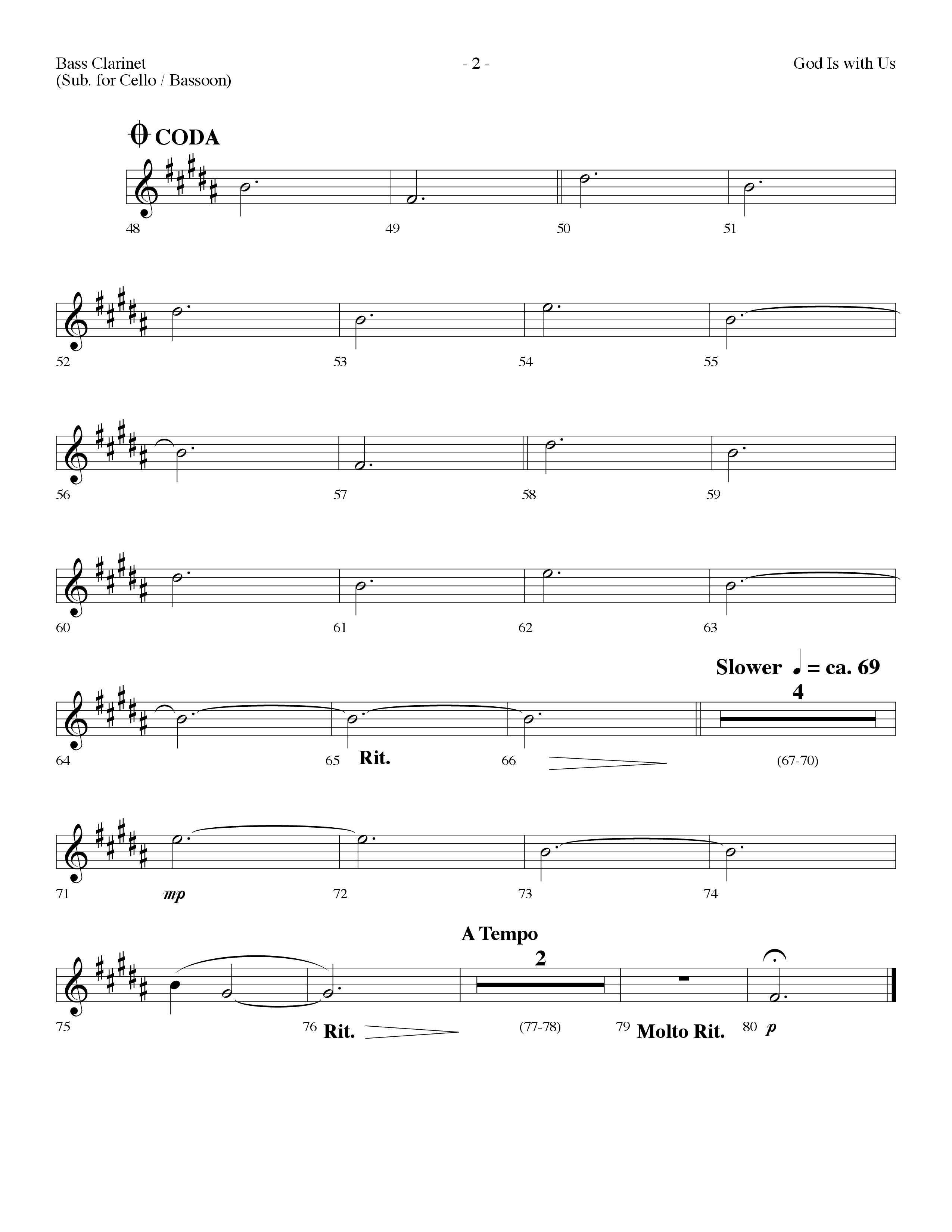 God Is With Us (Choral Anthem SATB) Bass Clarinet (Lifeway Choral / Arr. Dennis Allen)