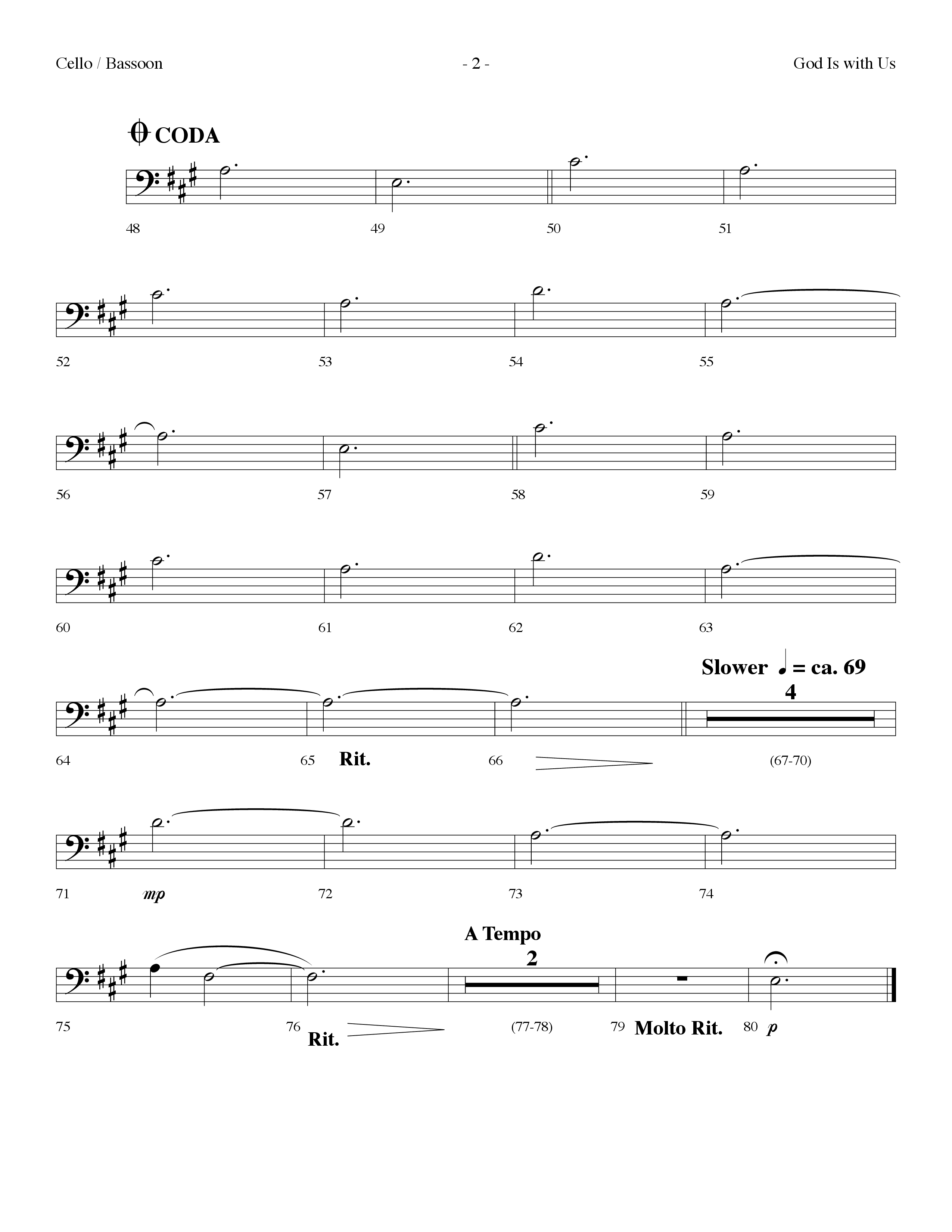 God Is With Us (Choral Anthem SATB) Cello (Lifeway Choral / Arr. Dennis Allen)