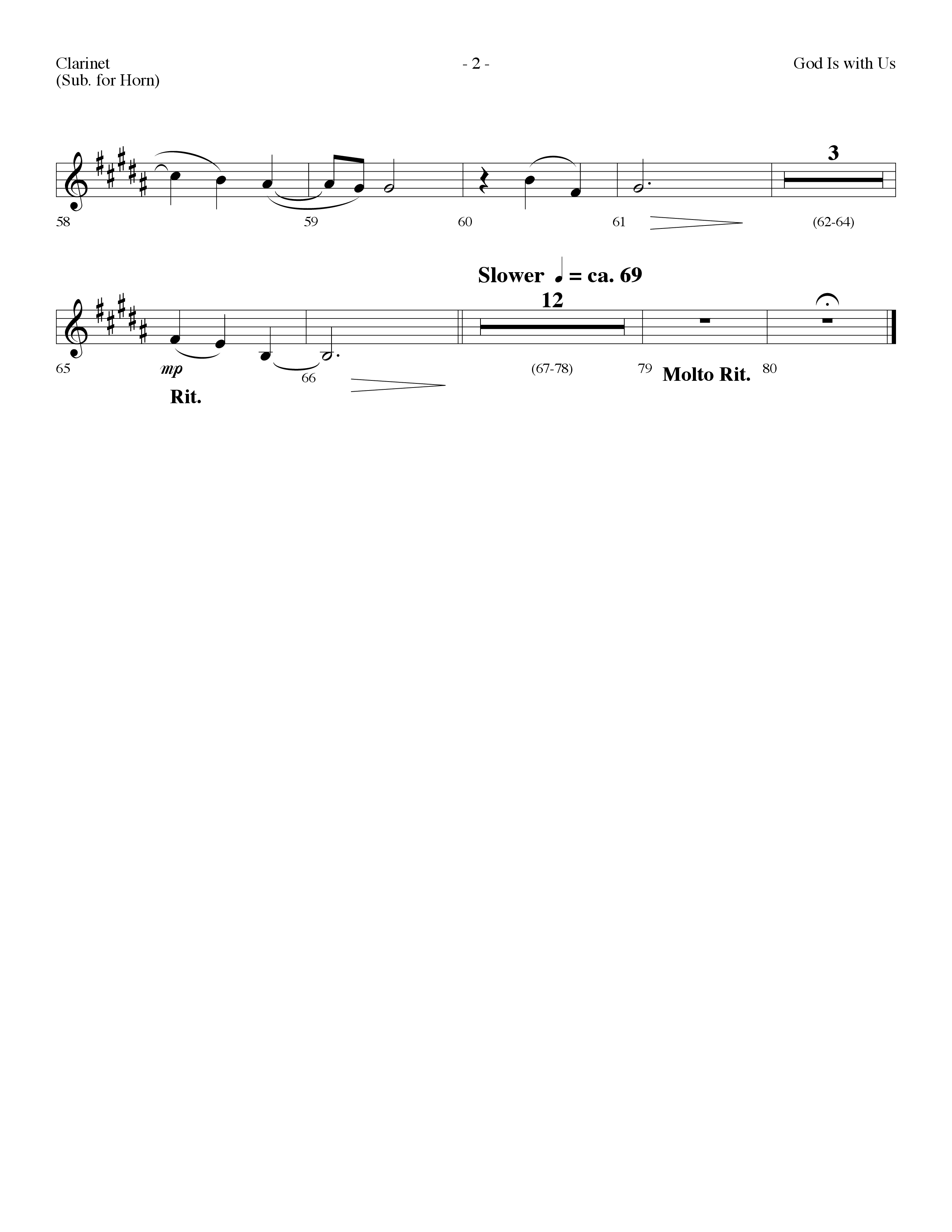 God Is With Us (Choral Anthem SATB) Clarinet (Lifeway Choral / Arr. Dennis Allen)