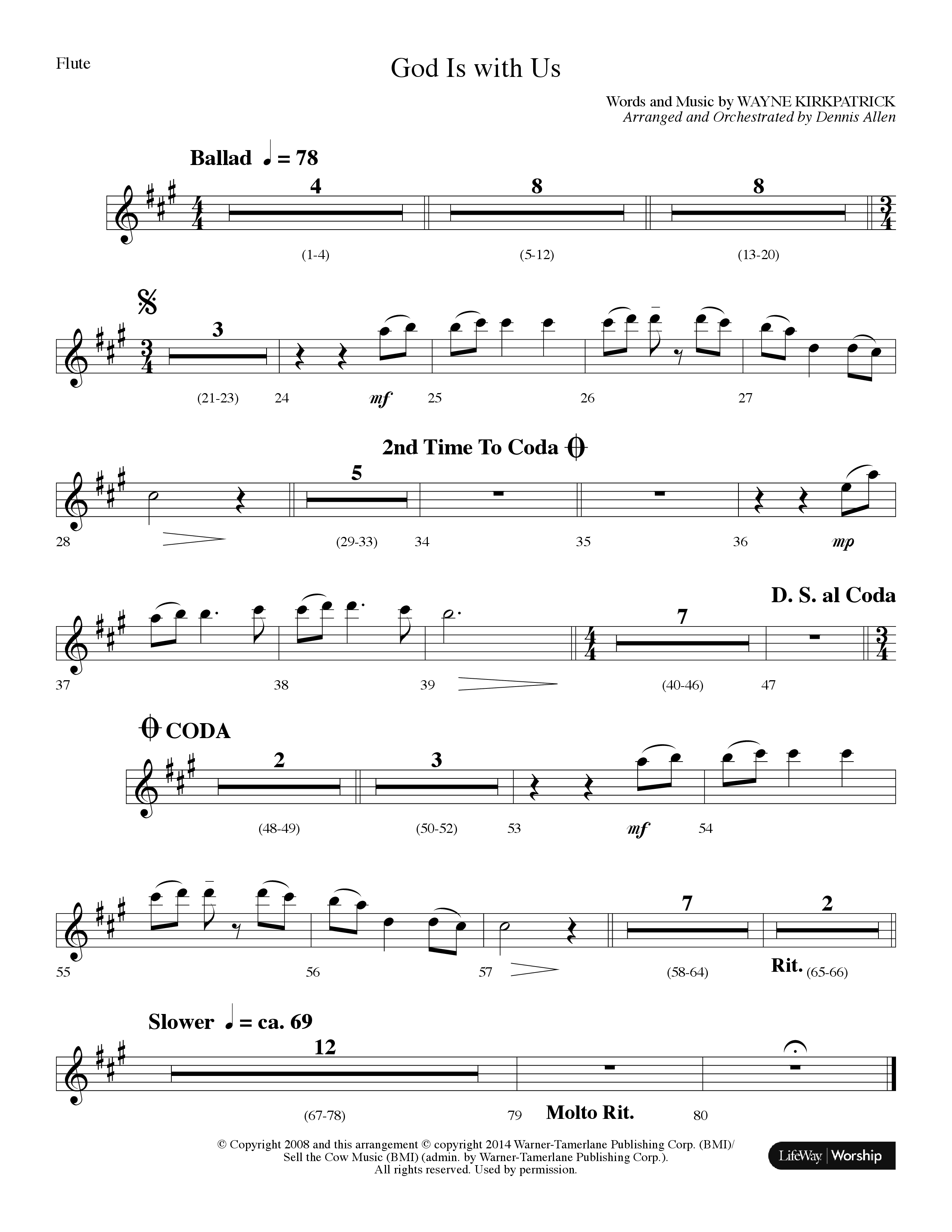 God Is With Us (Choral Anthem SATB) Flute (Lifeway Choral / Arr. Dennis Allen)