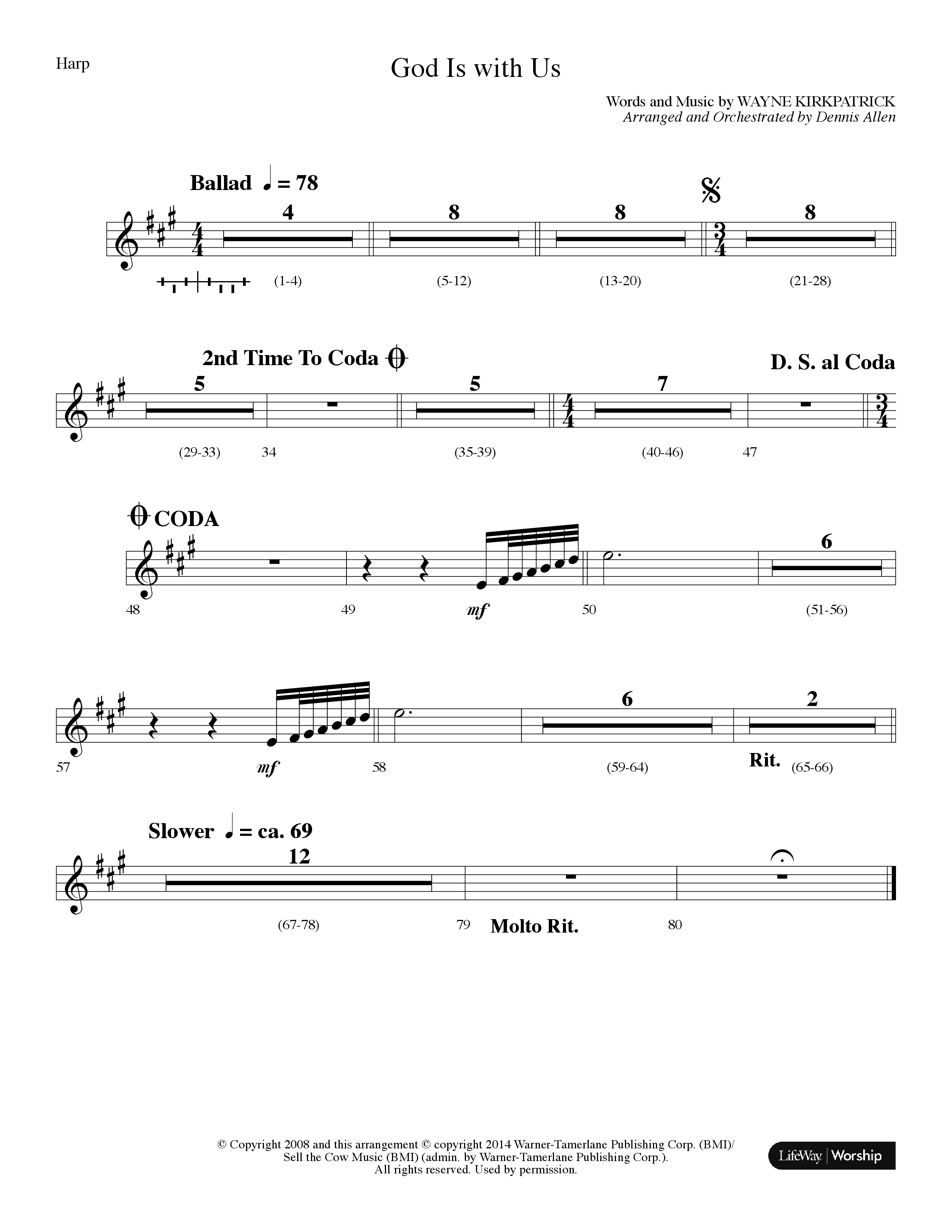 God Is With Us (Choral Anthem SATB) Harp (Lifeway Choral / Arr. Dennis Allen)