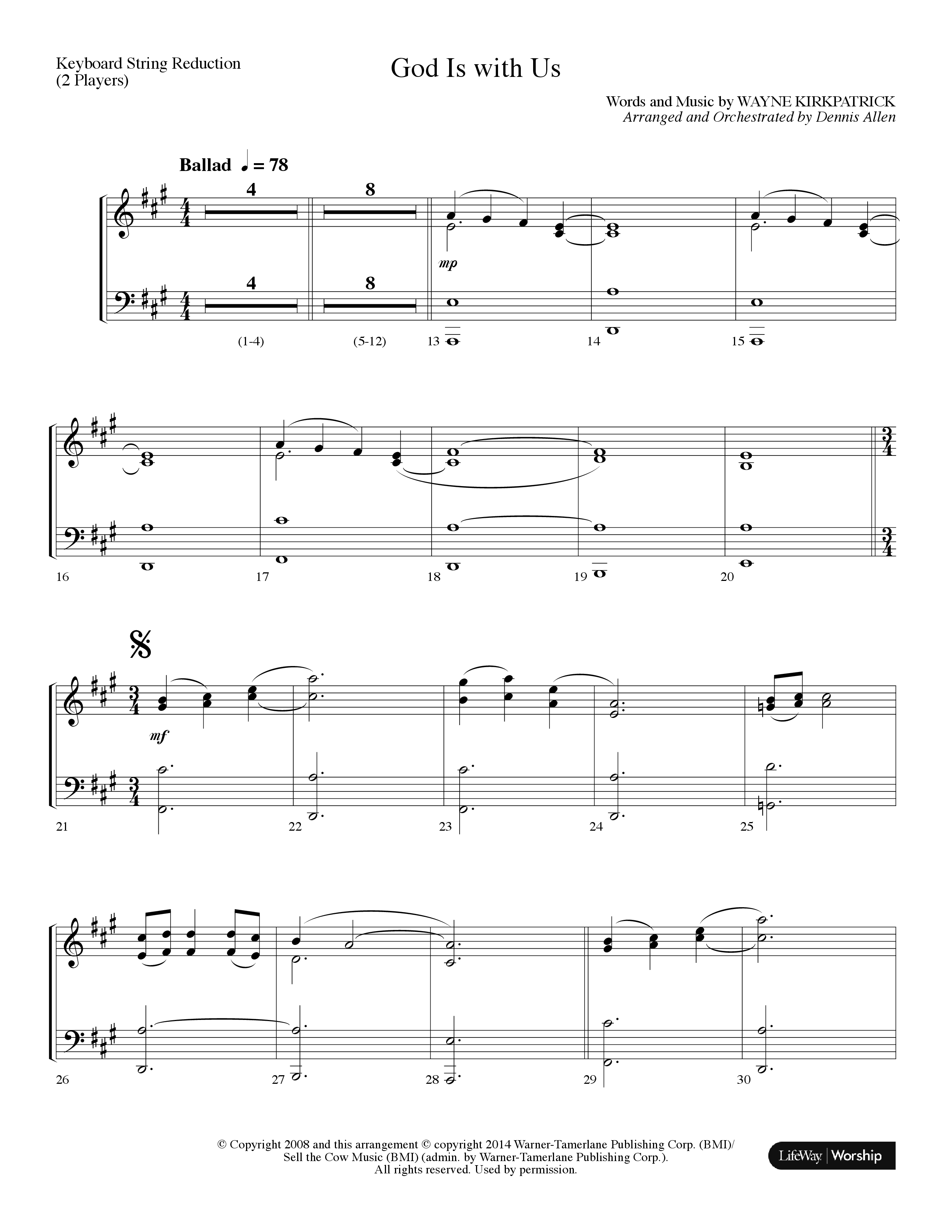 God Is With Us (Choral Anthem SATB) String Reduction (Lifeway Choral / Arr. Dennis Allen)