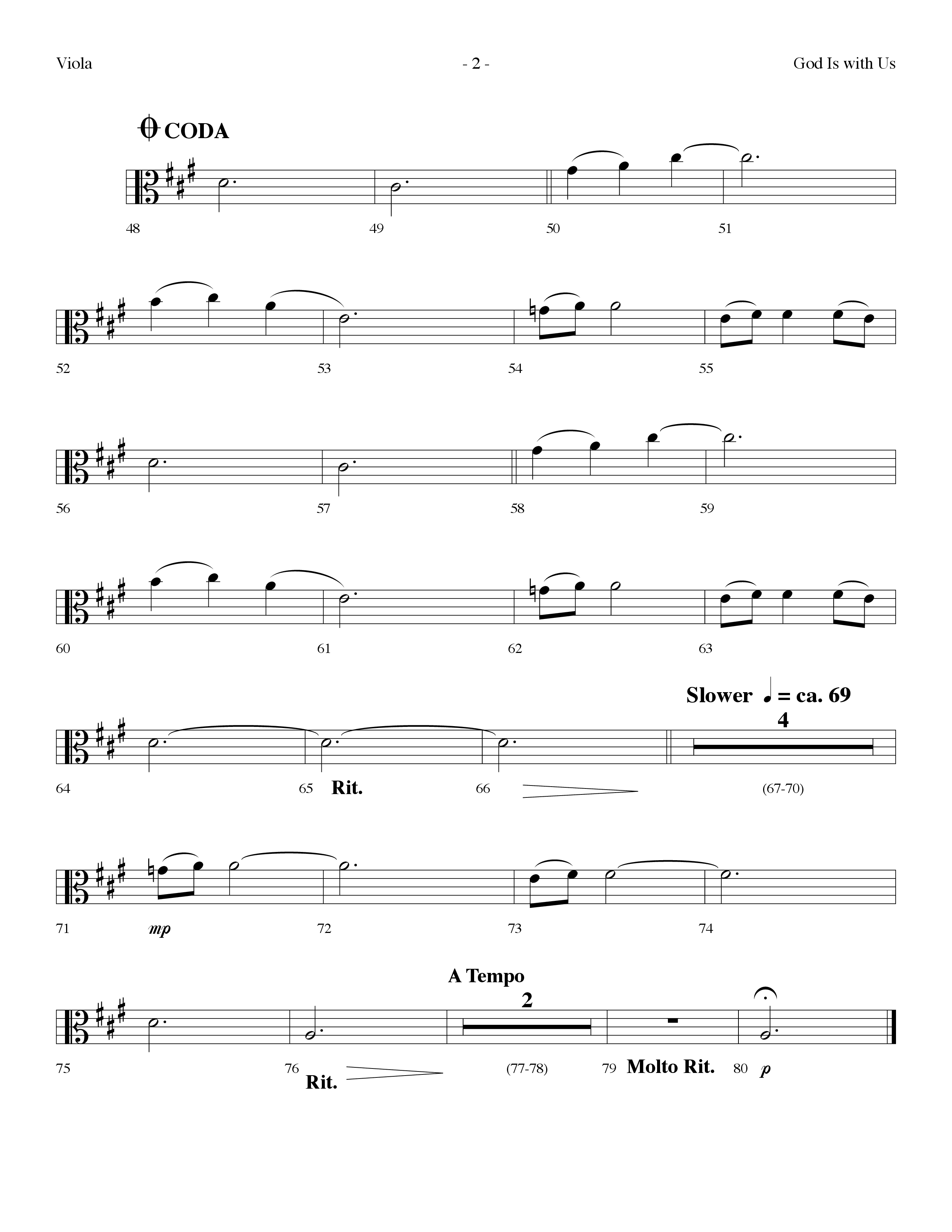 God Is With Us (Choral Anthem SATB) Viola (Lifeway Choral / Arr. Dennis Allen)