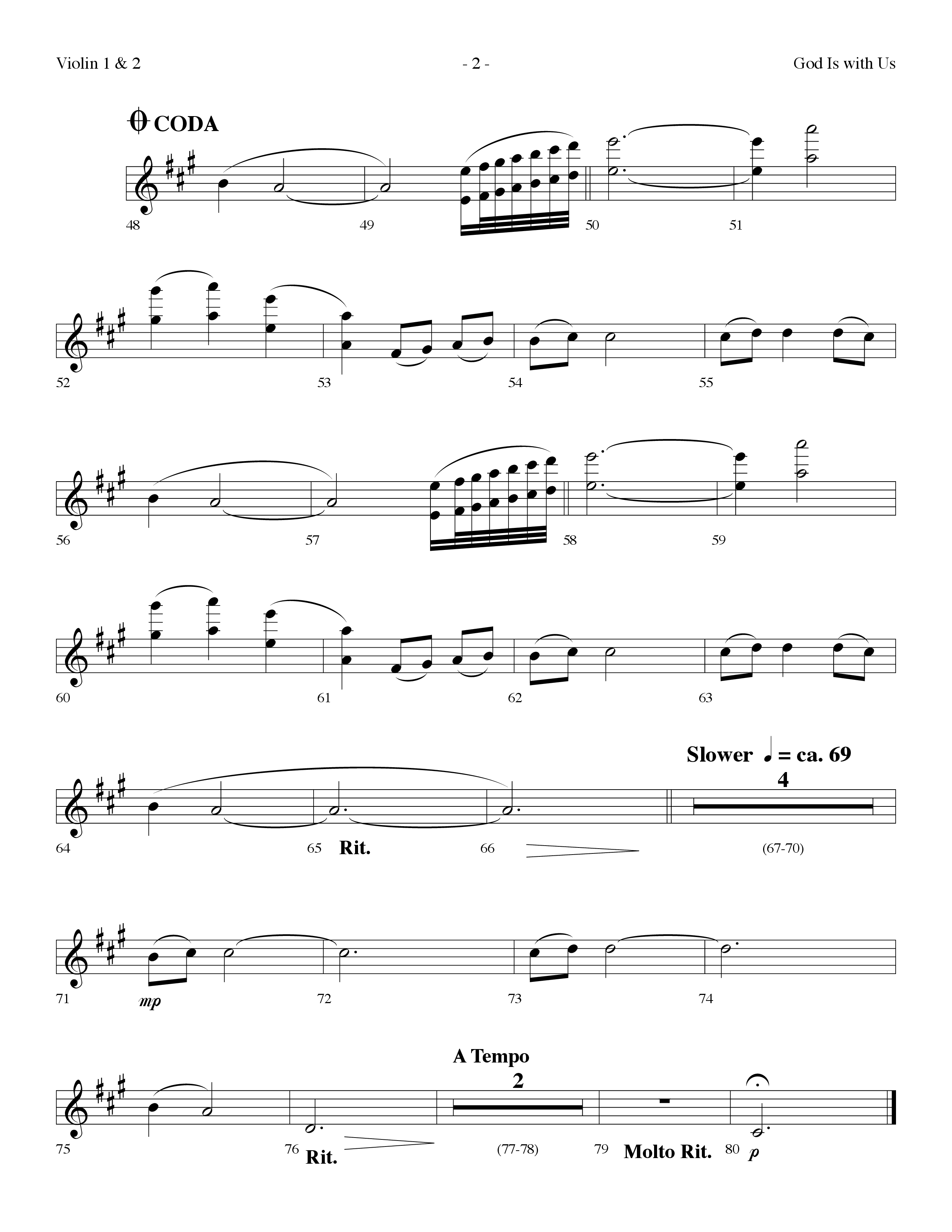 God Is With Us (Choral Anthem SATB) Violin 1/2 (Lifeway Choral / Arr. Dennis Allen)