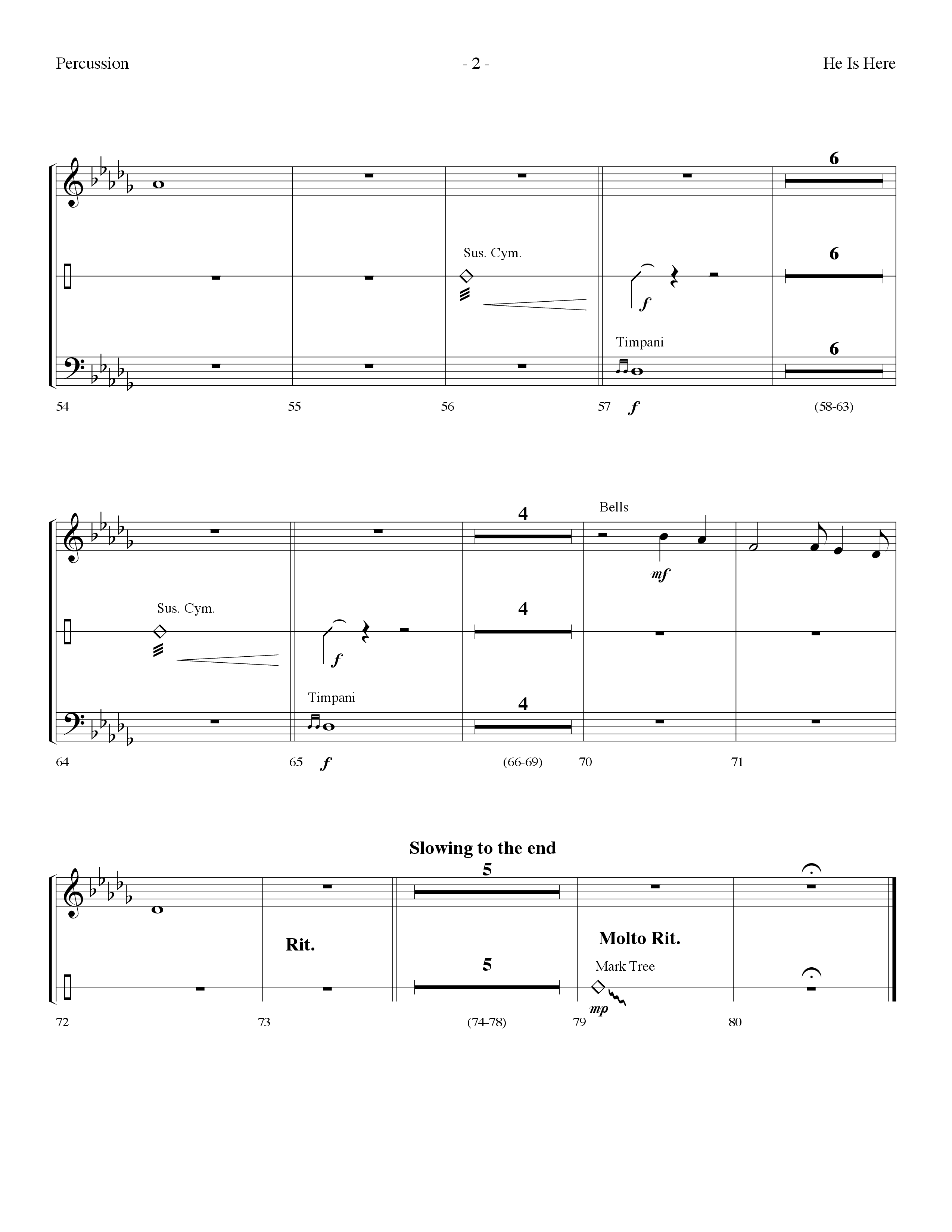 He Is Here (Choral Anthem SATB) Percussion (Lifeway Worship / Arr. Dennis Allen)