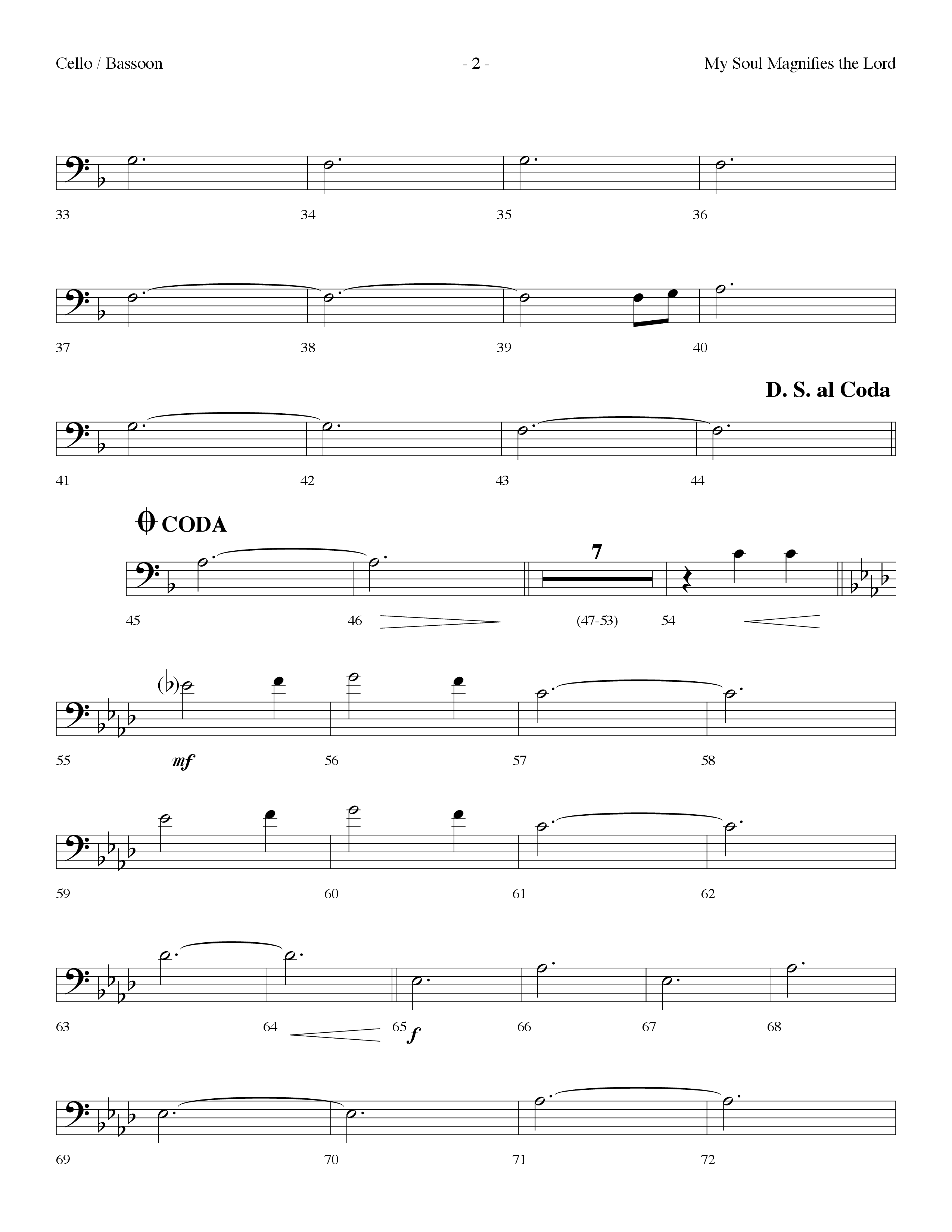 My Soul Magnifies The Lord (Choral Anthem SATB) Cello (Lifeway Choral / Arr. Dennis Allen)