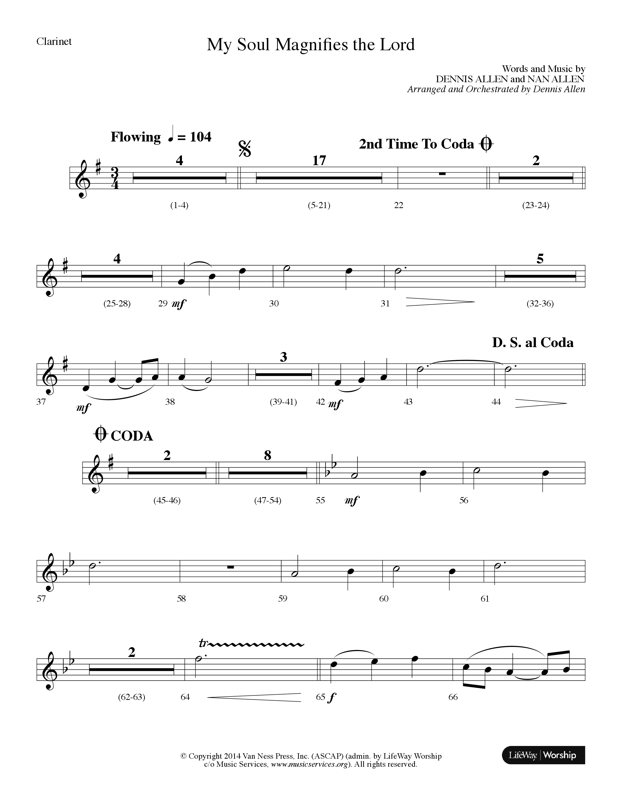My Soul Magnifies The Lord (Choral Anthem SATB) Clarinet (Lifeway Choral / Arr. Dennis Allen)