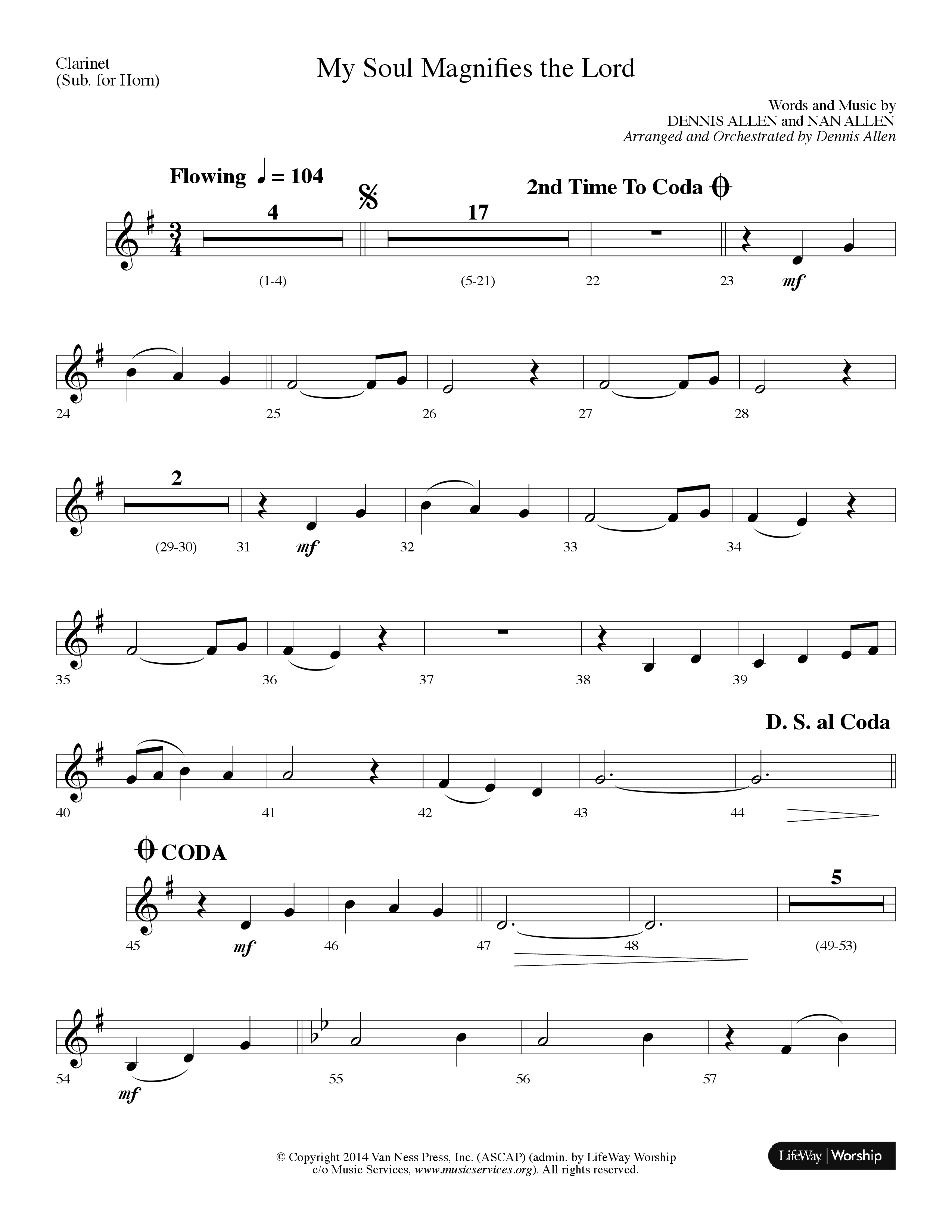My Soul Magnifies The Lord (Choral Anthem SATB) Clarinet (Lifeway Choral / Arr. Dennis Allen)
