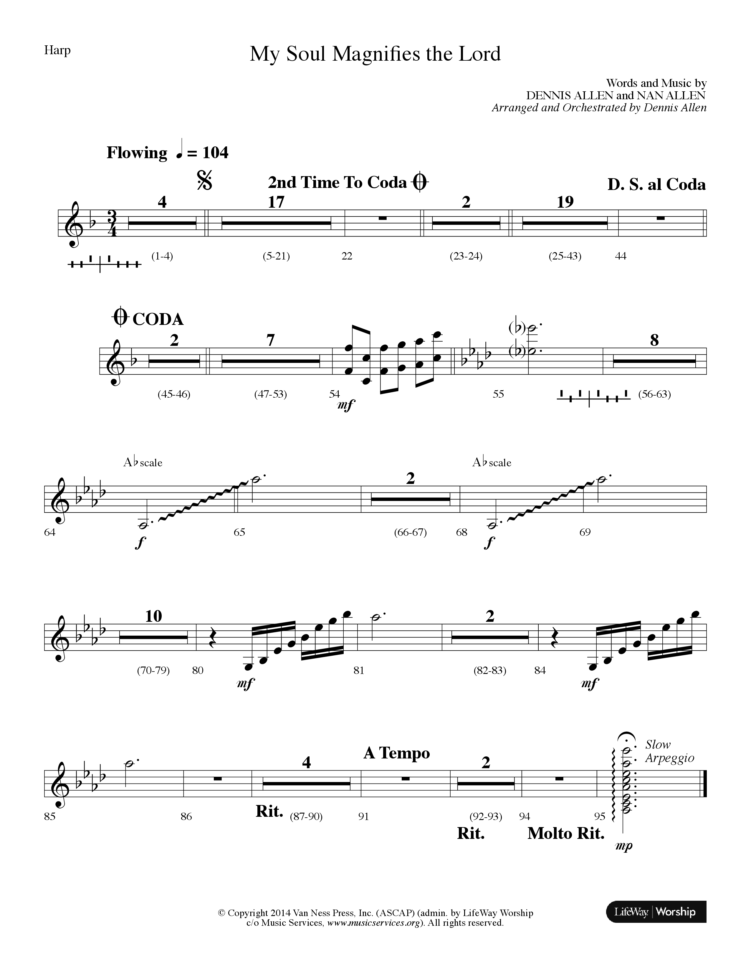 My Soul Magnifies The Lord (Choral Anthem SATB) Harp (Lifeway Choral / Arr. Dennis Allen)
