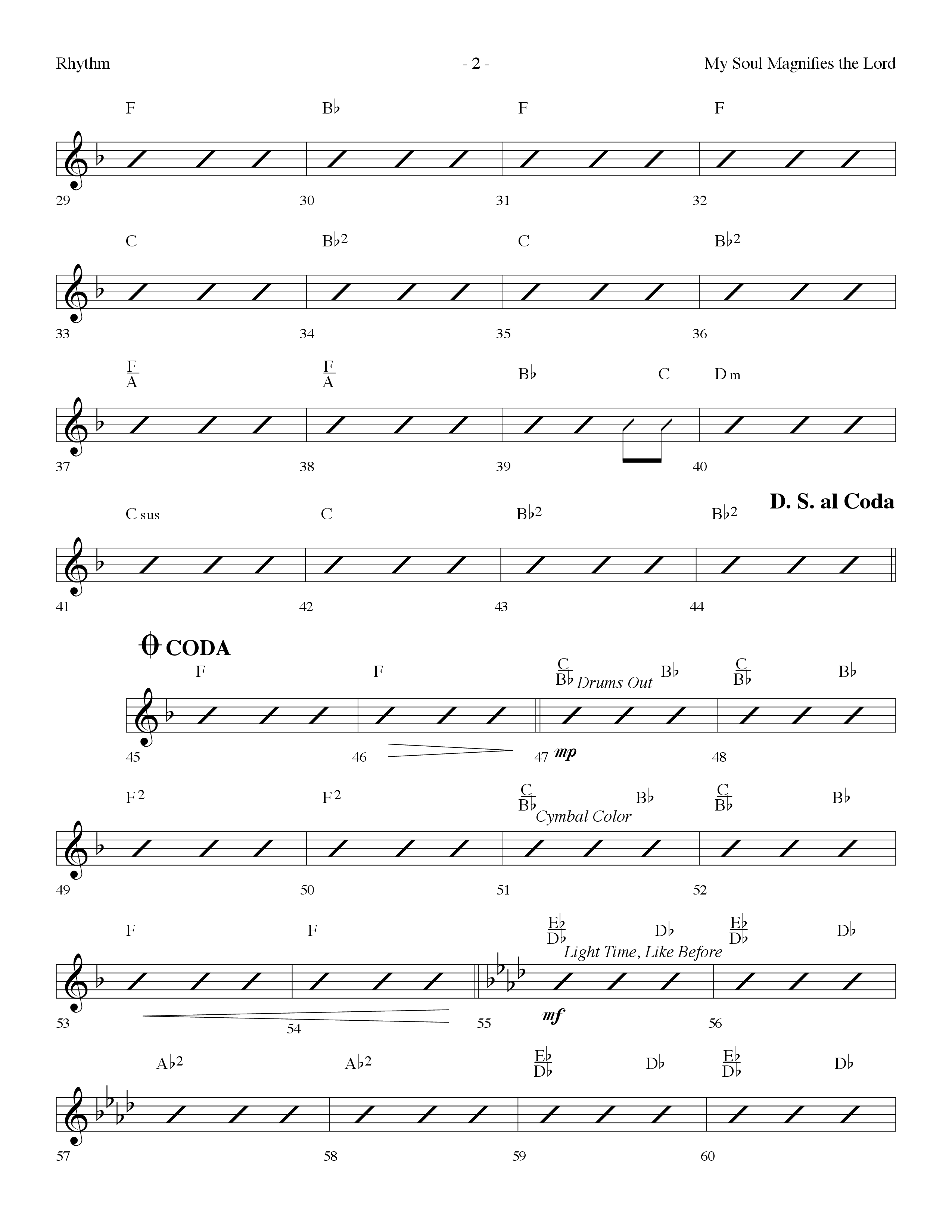 My Soul Magnifies The Lord (Choral Anthem SATB) Rhythm Chart (Lifeway Choral / Arr. Dennis Allen)