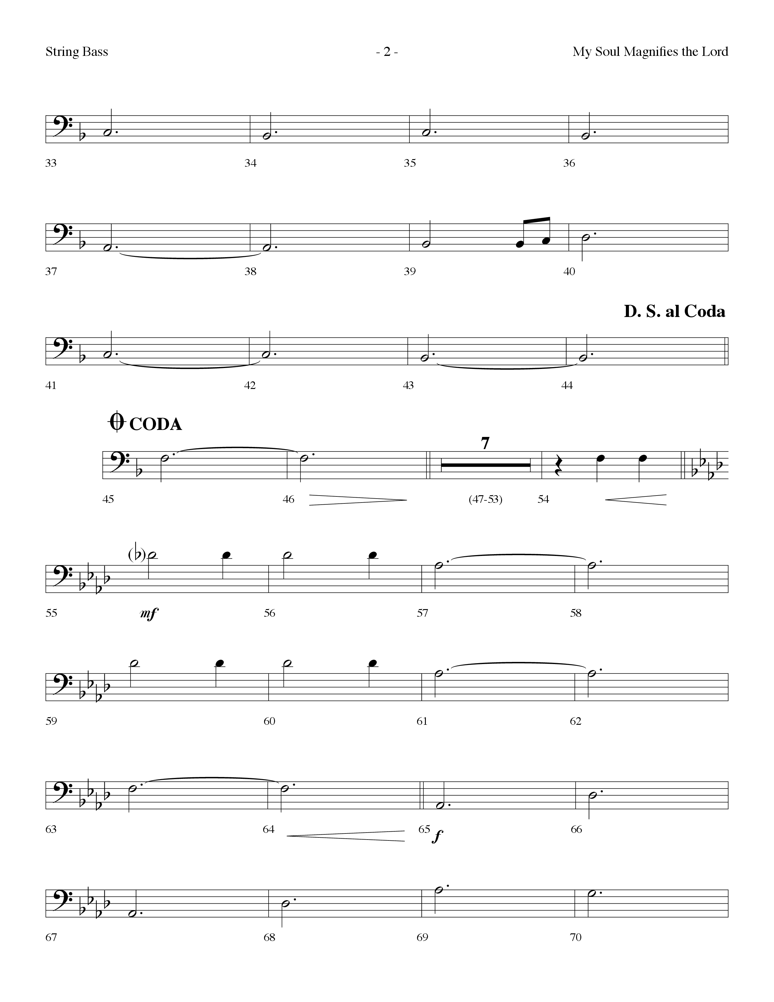 My Soul Magnifies The Lord (Choral Anthem SATB) String Bass (Lifeway Choral / Arr. Dennis Allen)