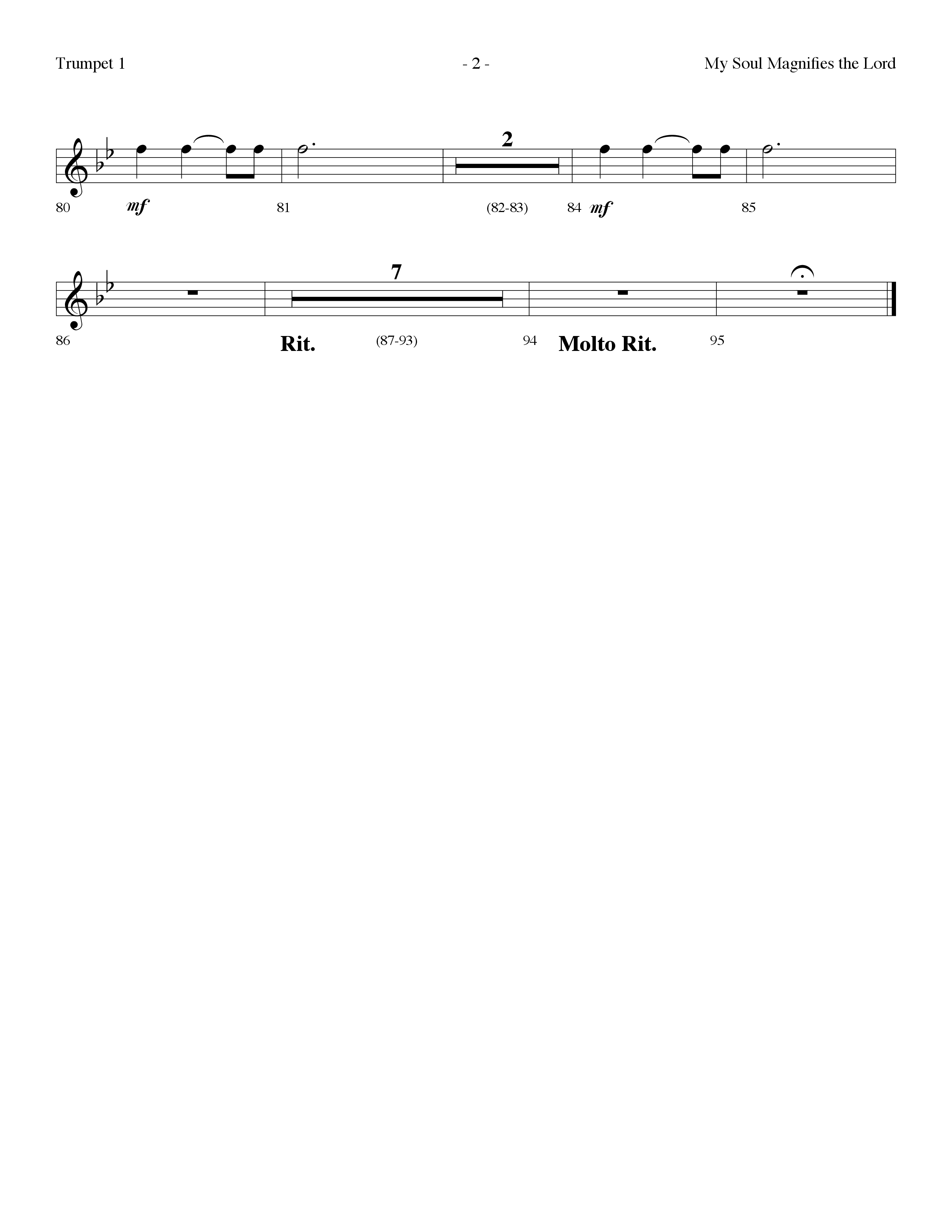 My Soul Magnifies The Lord (Choral Anthem SATB) Trumpet 1 (Lifeway Choral / Arr. Dennis Allen)