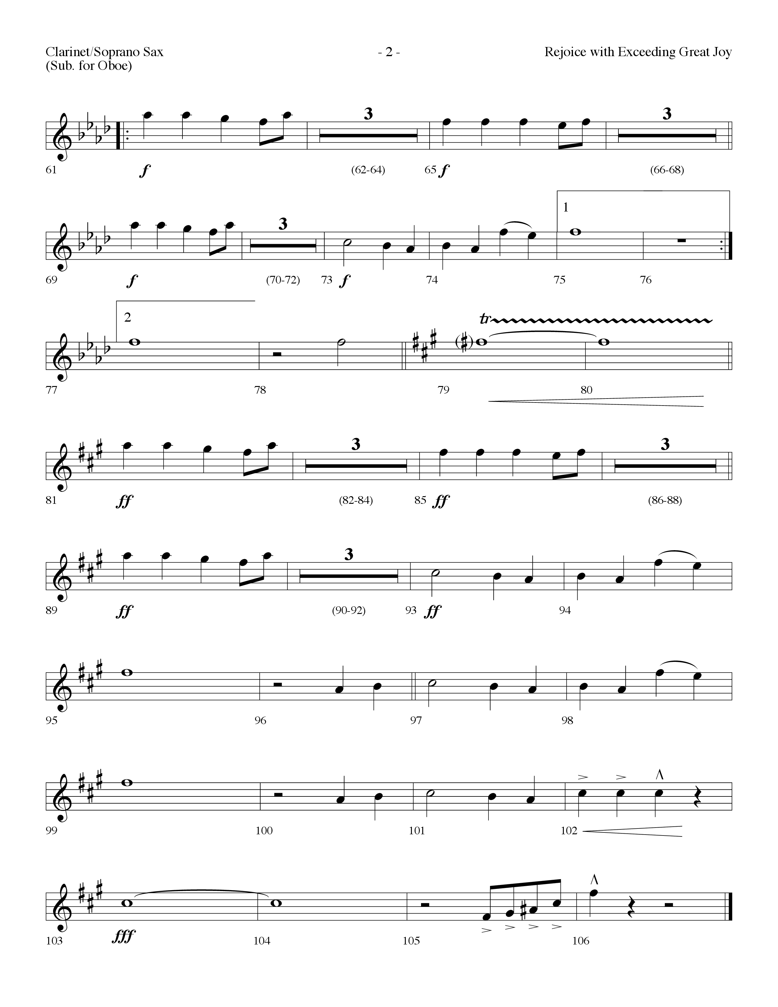 Rejoice With Exceeding Great Joy (Choral Anthem SATB) Clarinet/Soprano Sax (Lifeway Choral / Arr. Dennis Allen)