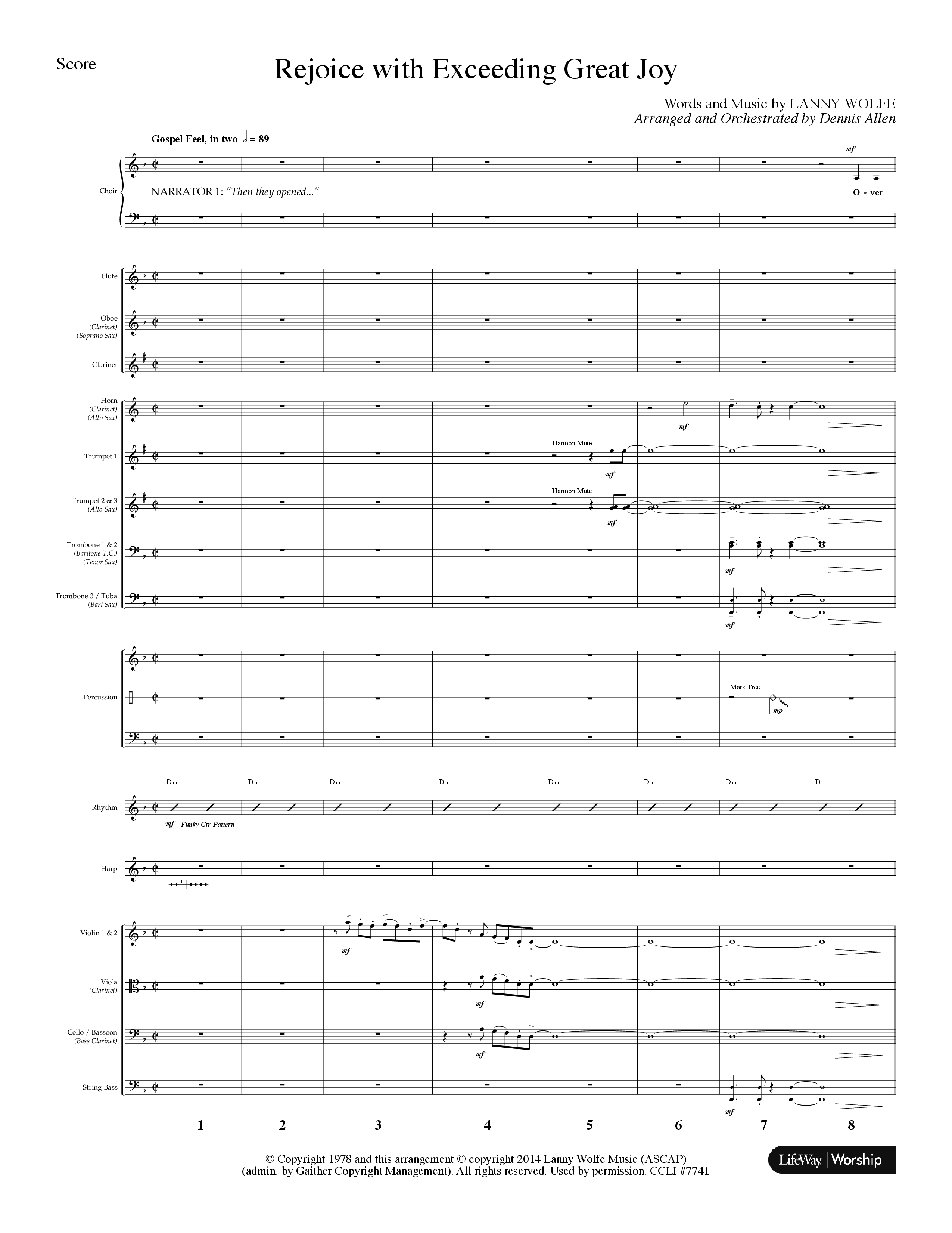 Rejoice With Exceeding Great Joy (Choral Anthem SATB) Orchestration (Lifeway Choral / Arr. Dennis Allen)