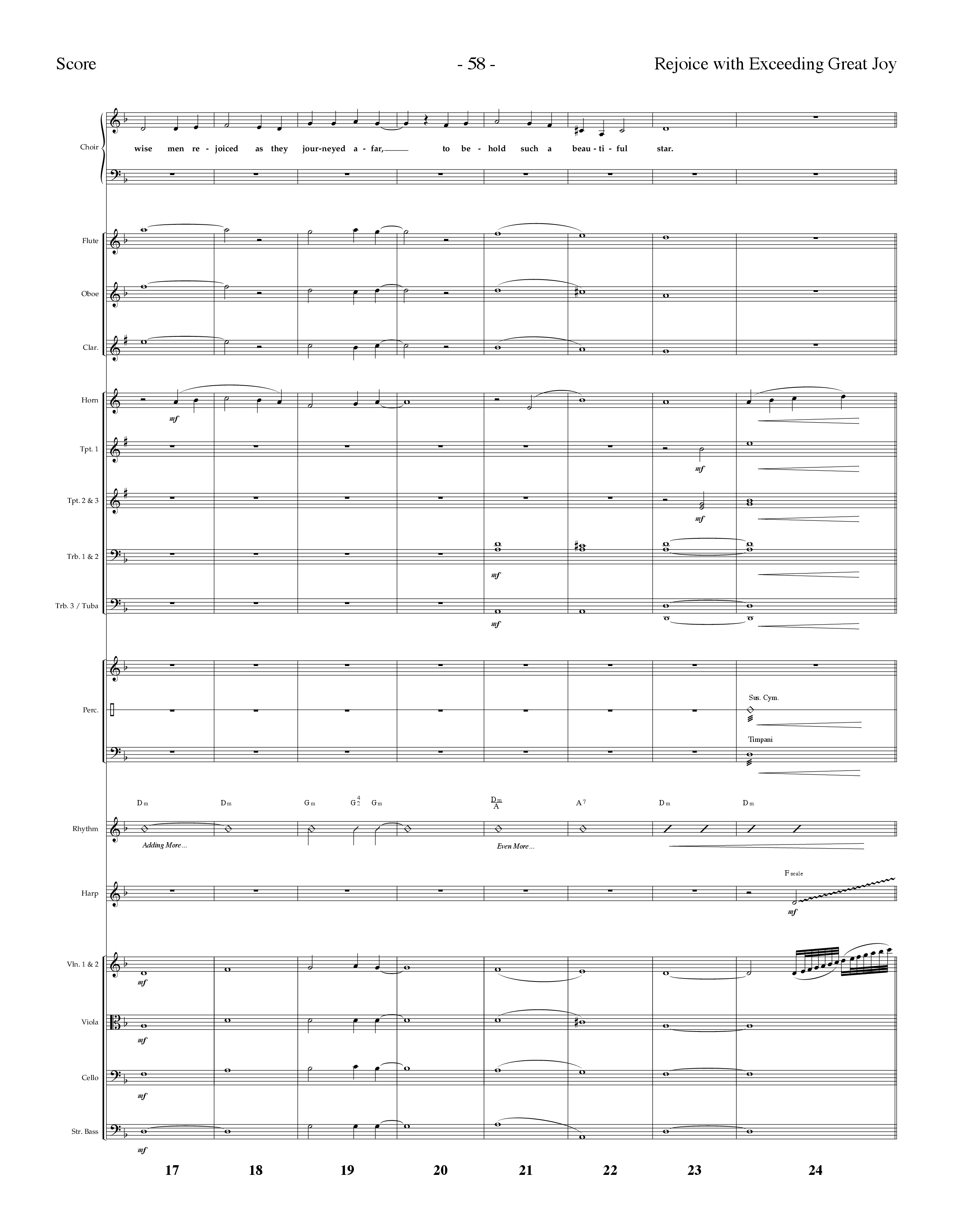 Rejoice With Exceeding Great Joy (Choral Anthem SATB) Orchestration (Lifeway Choral / Arr. Dennis Allen)