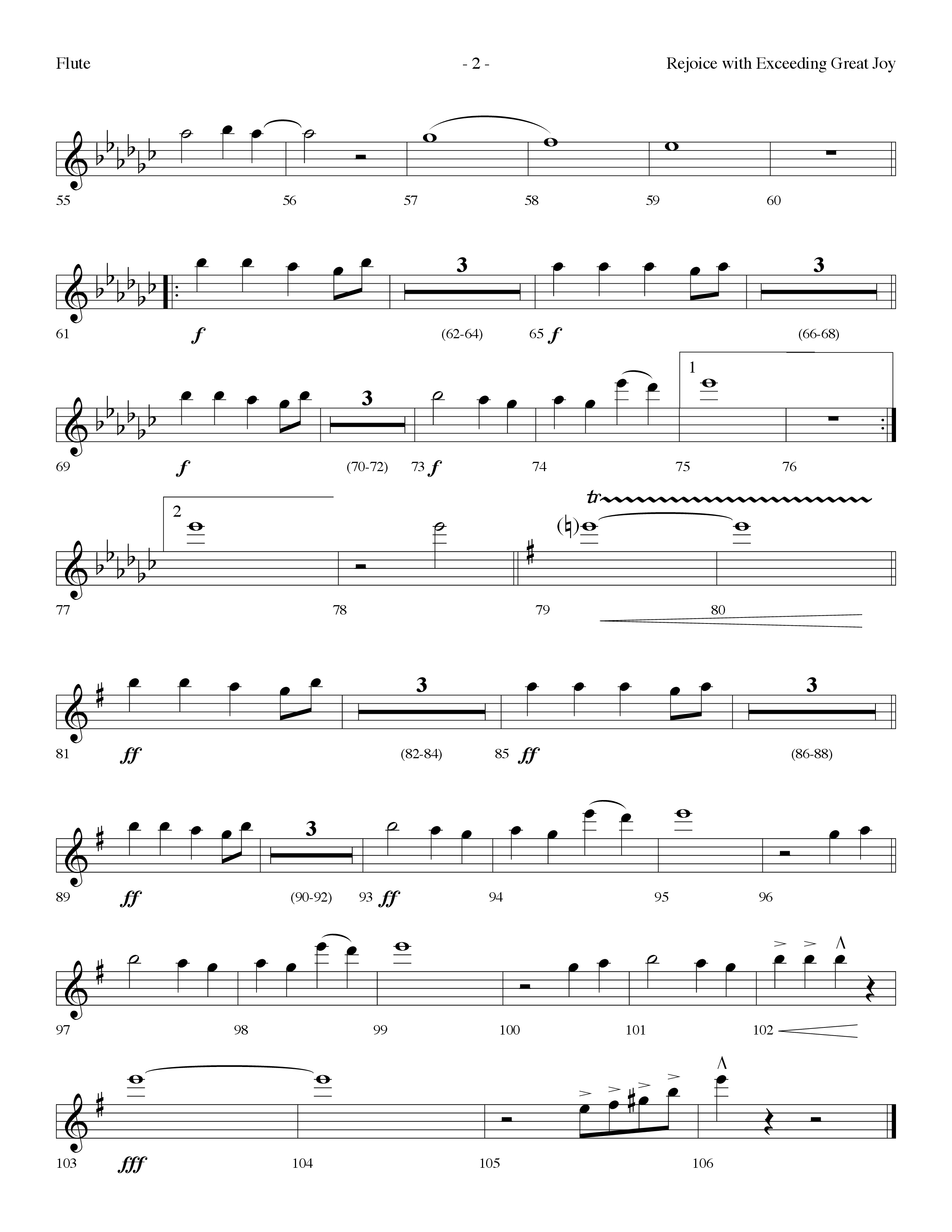 Rejoice With Exceeding Great Joy (Choral Anthem SATB) Flute (Lifeway Choral / Arr. Dennis Allen)