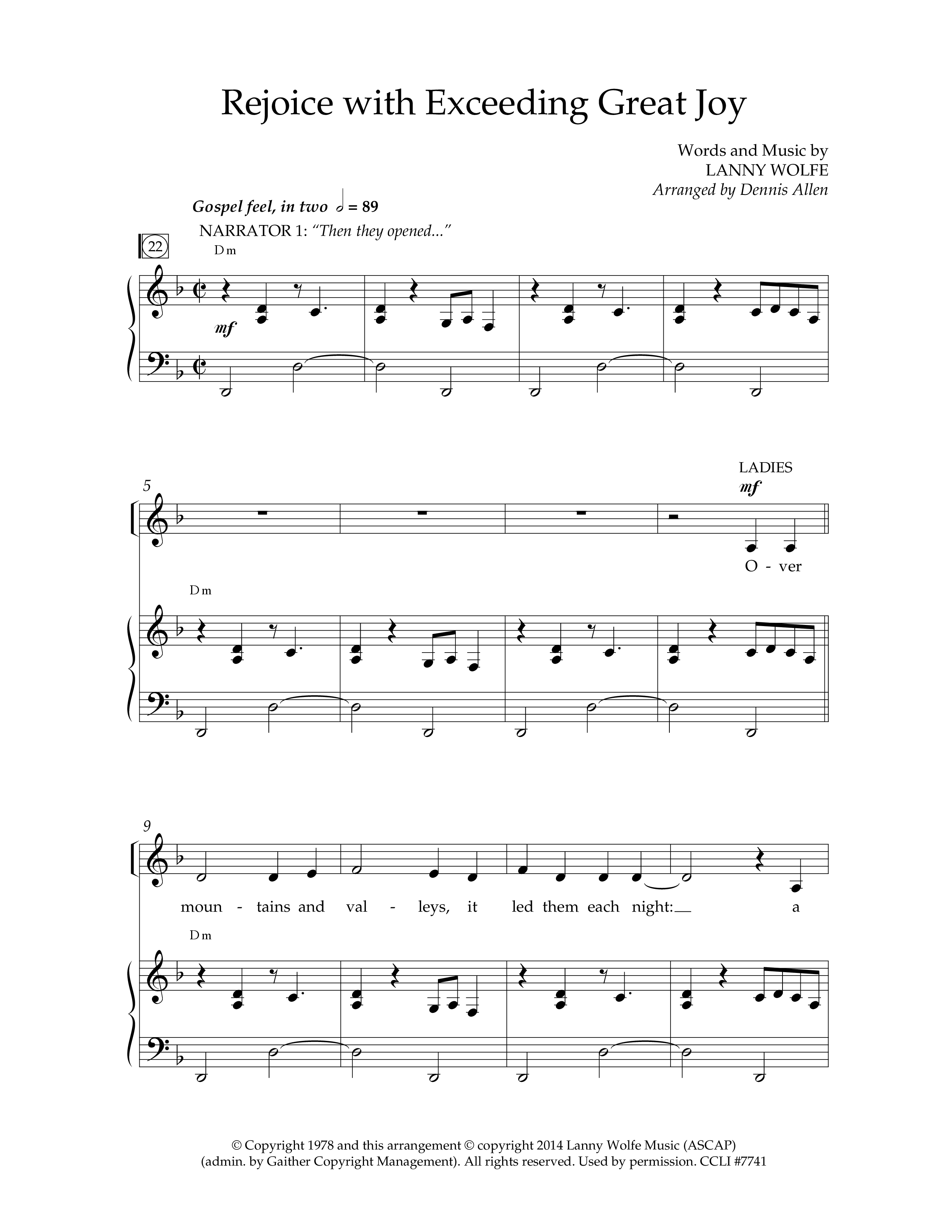 Rejoice With Exceeding Great Joy (Choral Anthem SATB) Anthem (SATB/Piano) (Lifeway Choral / Arr. Dennis Allen)