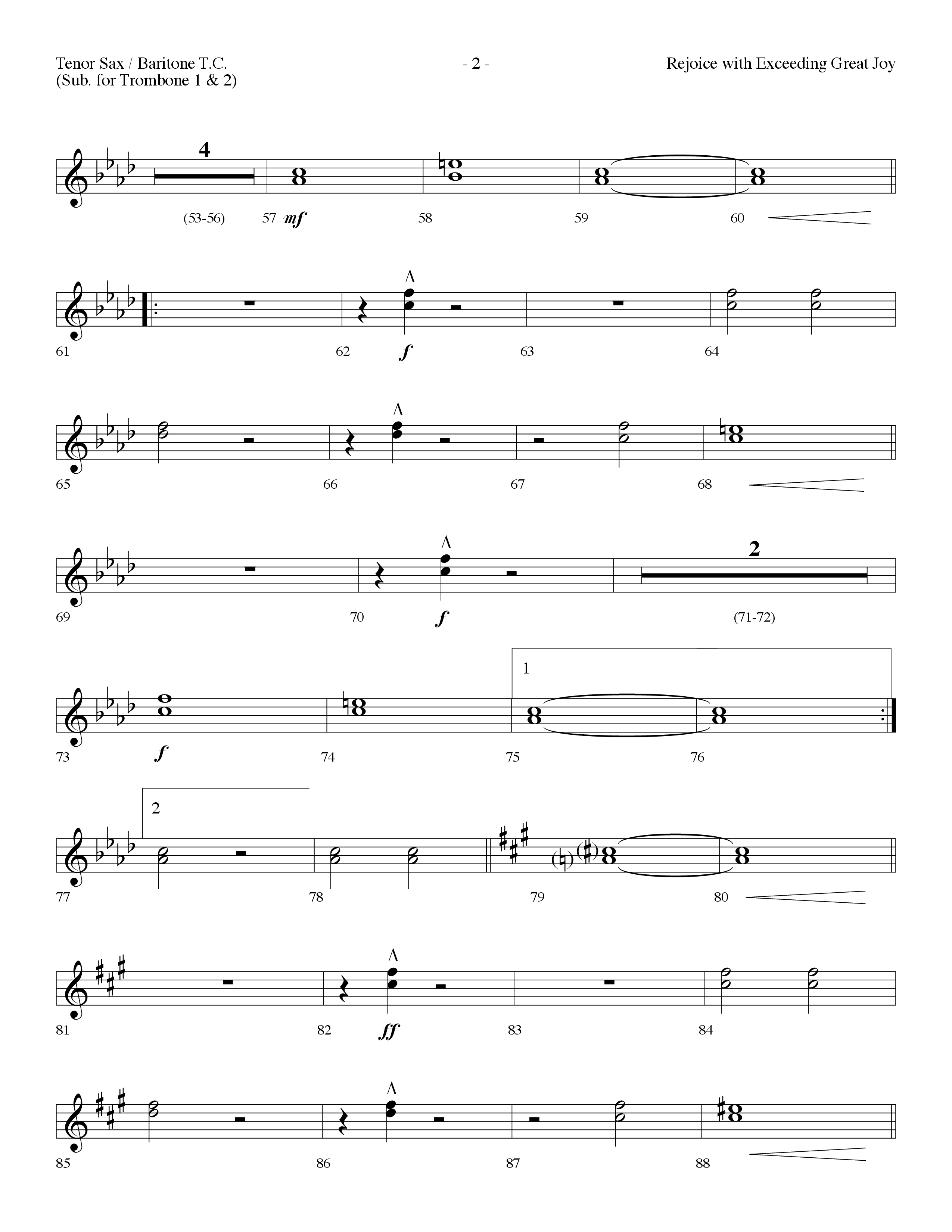 Rejoice With Exceeding Great Joy (Choral Anthem SATB) Tenor Sax/Baritone T.C. (Lifeway Choral / Arr. Dennis Allen)