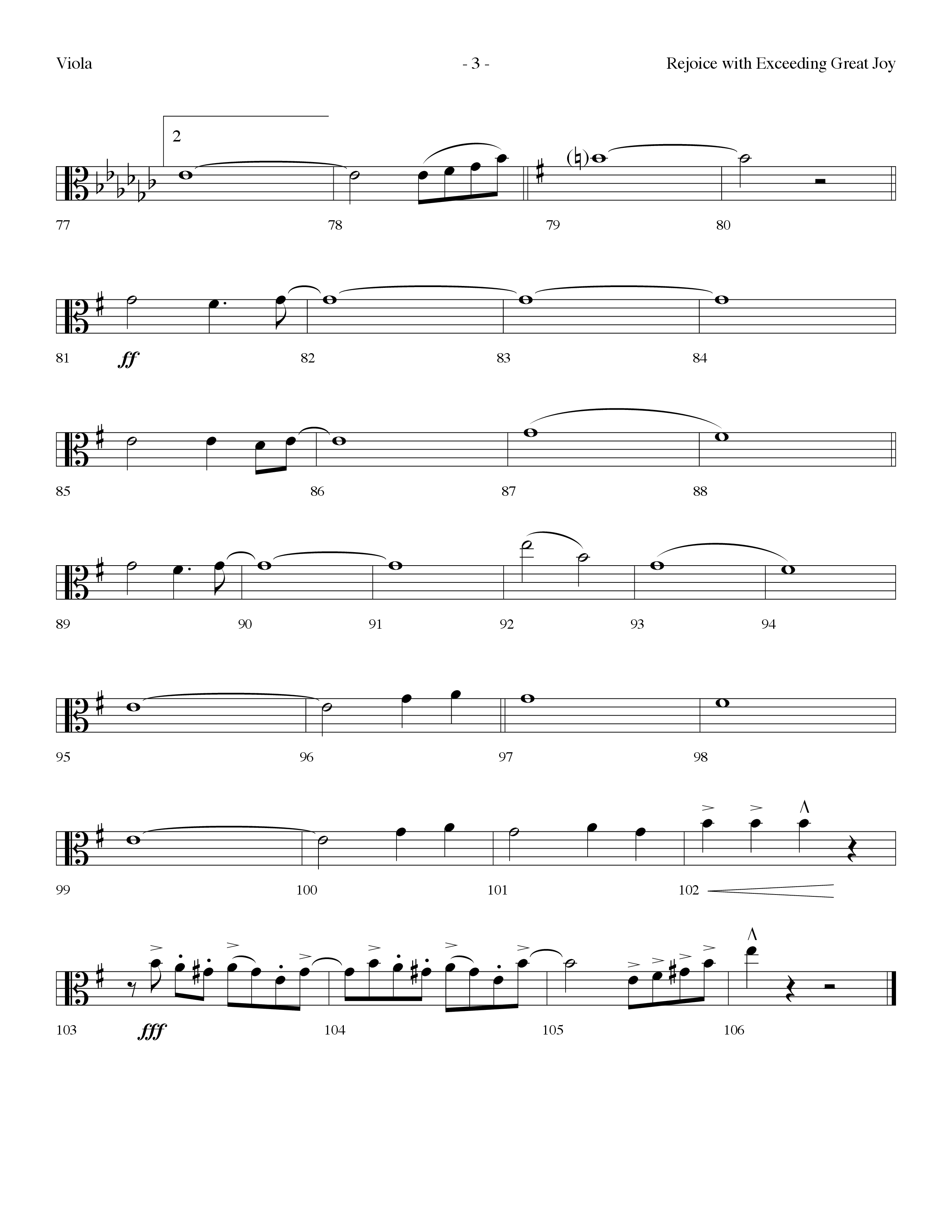 Rejoice With Exceeding Great Joy (Choral Anthem SATB) Viola (Lifeway Choral / Arr. Dennis Allen)