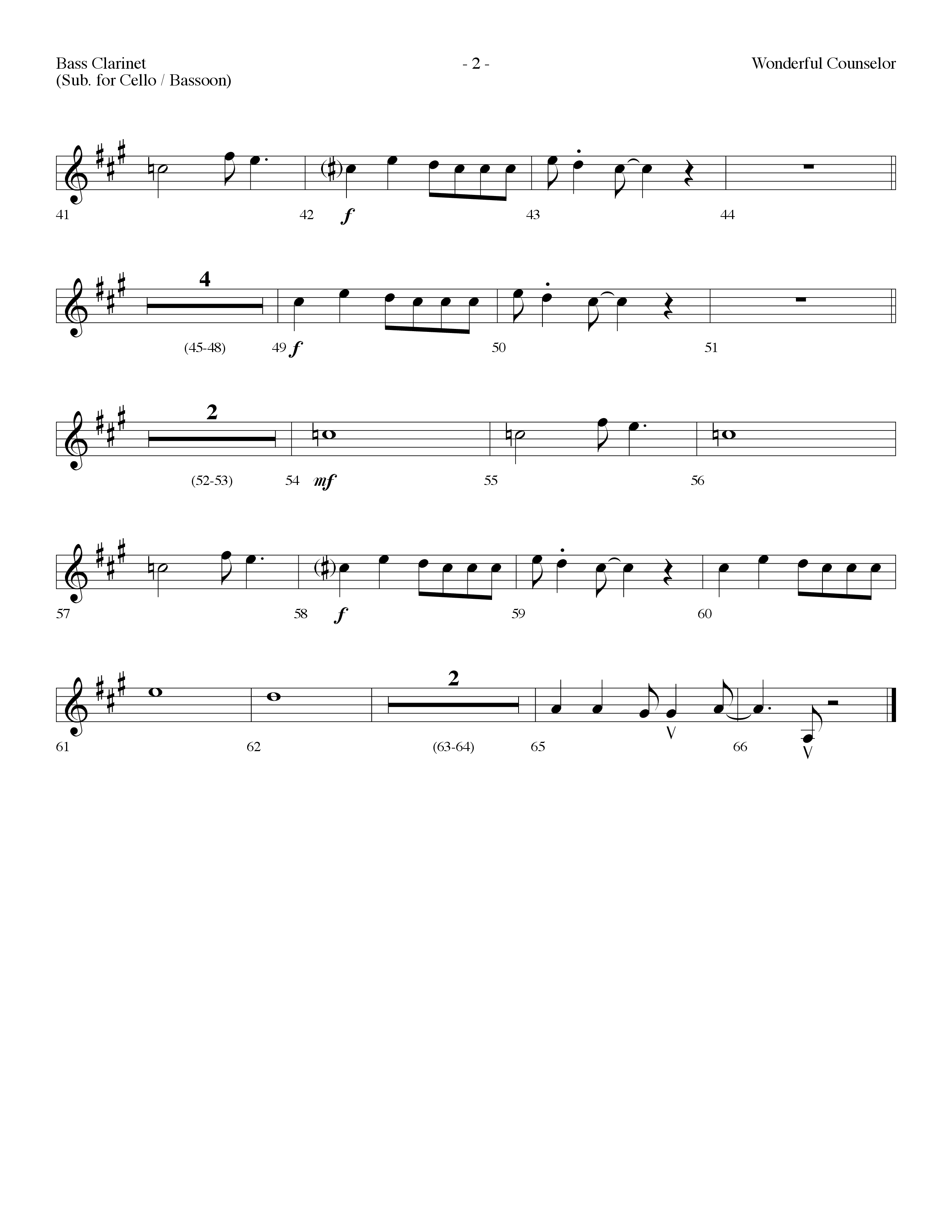 Wonderful Counselor (Choral Anthem SATB) Bass Clarinet (Lifeway Choral / Arr. Dennis Allen)