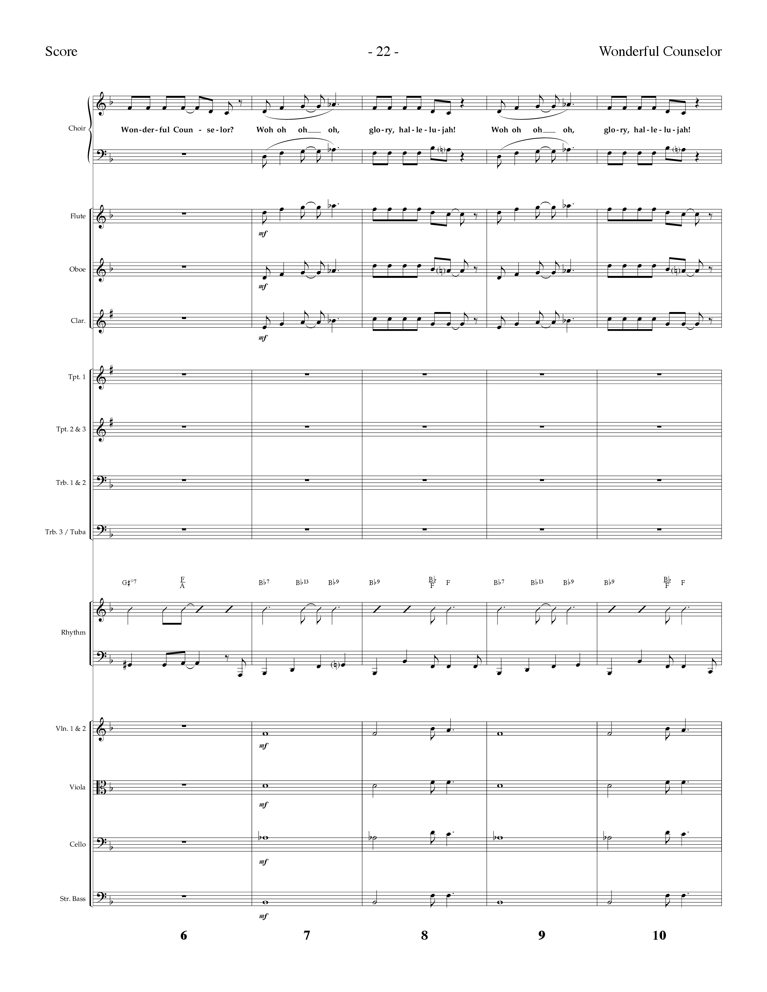 Wonderful Counselor (Choral Anthem SATB) Orchestration (Lifeway Choral / Arr. Dennis Allen)