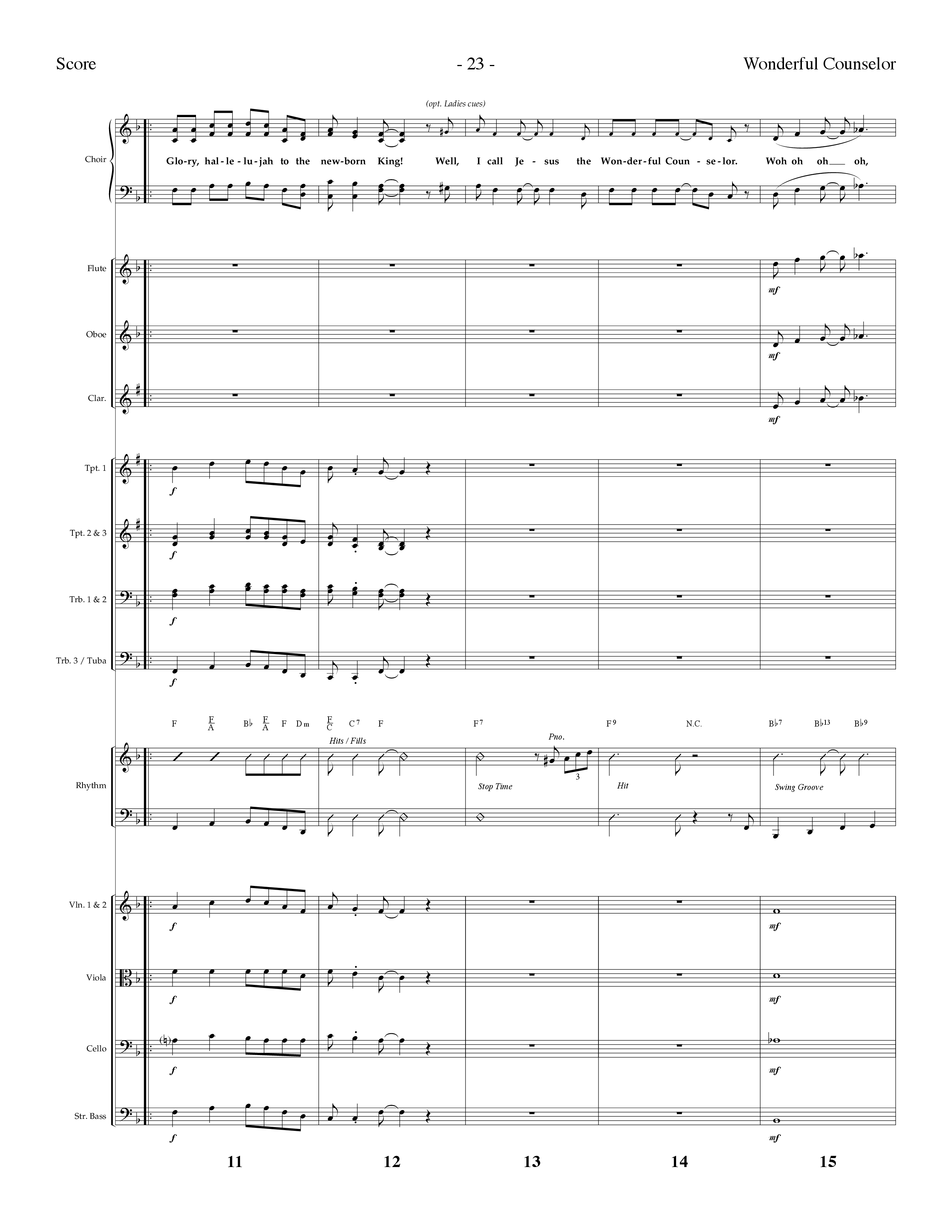 Wonderful Counselor (Choral Anthem SATB) Orchestration (Lifeway Choral / Arr. Dennis Allen)