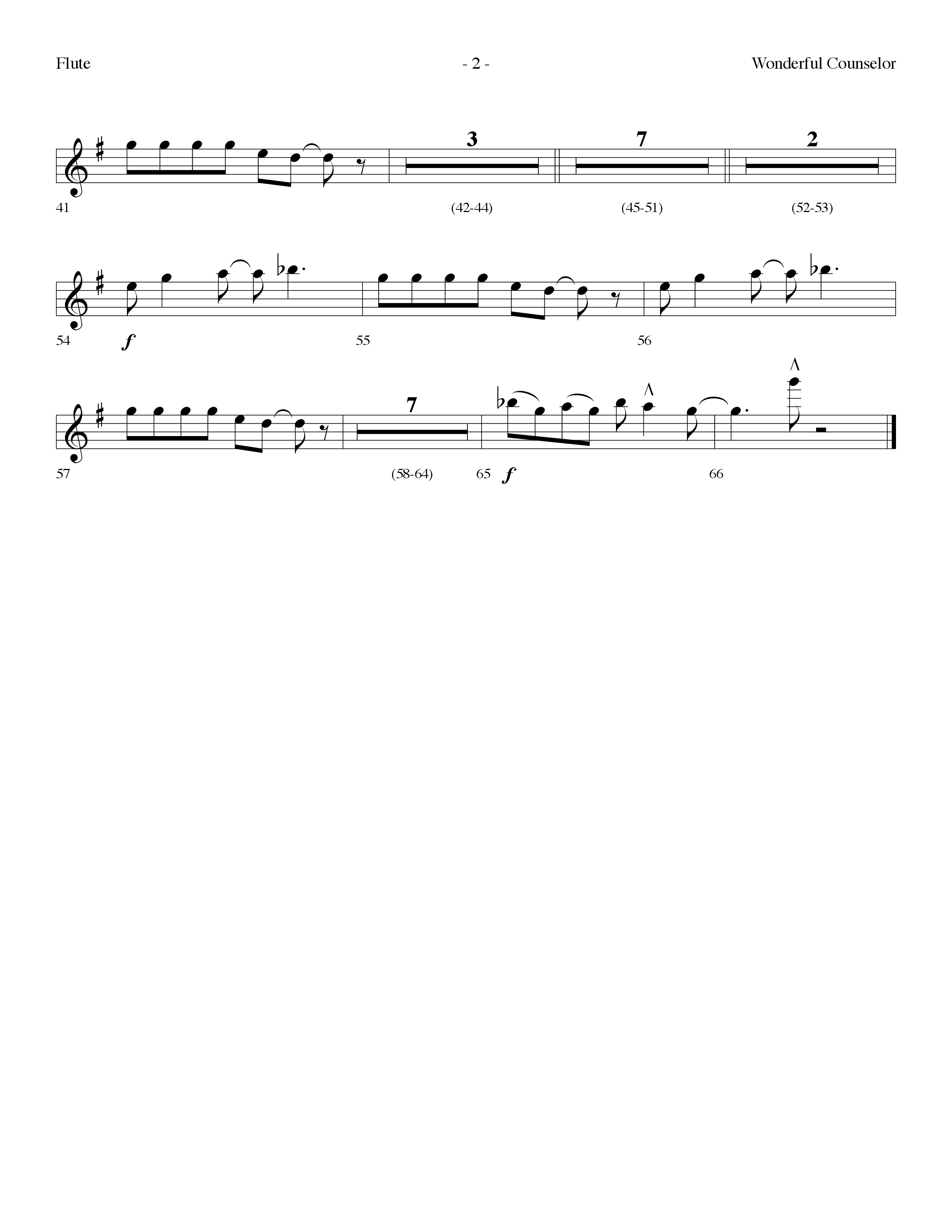 Wonderful Counselor (Choral Anthem SATB) Flute (Lifeway Choral / Arr. Dennis Allen)