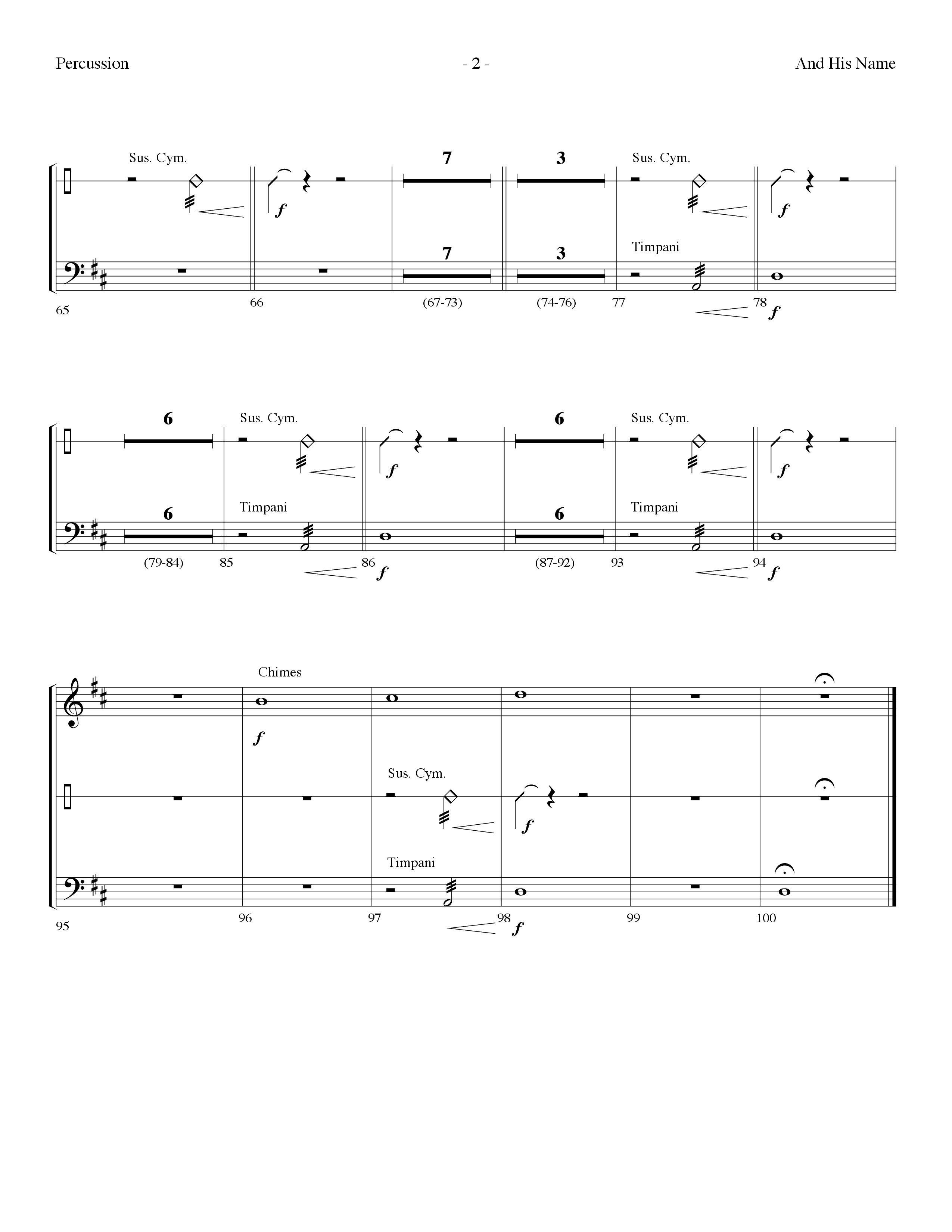 And His Name (Choral Anthem SATB) Percussion (Lifeway Choral / Arr. Dennis Allen)