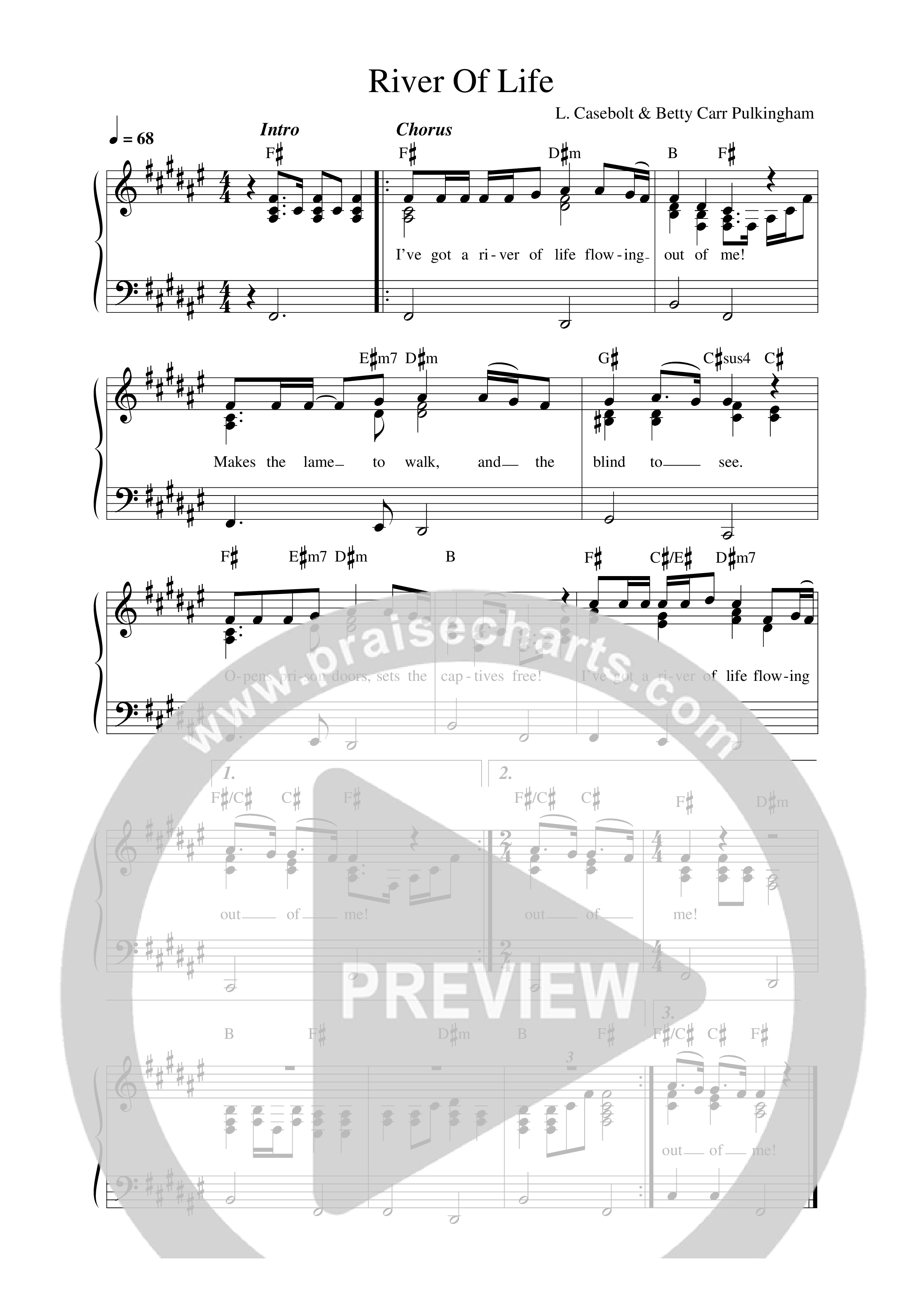 River Of Life (Live) Lead Sheet Melody (Mission House)