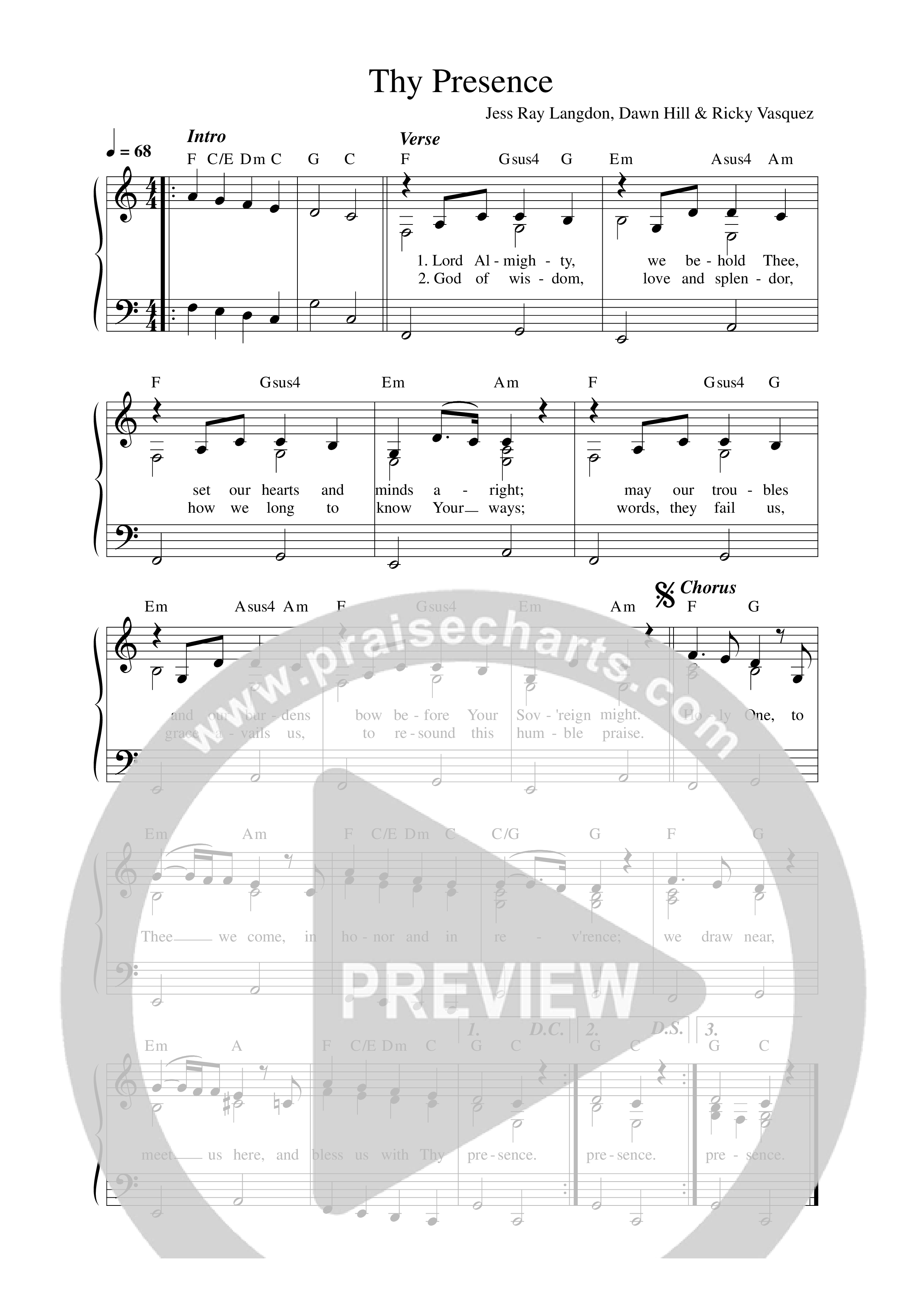 Thy Presence (Live) Lead Sheet Melody (Mission House)