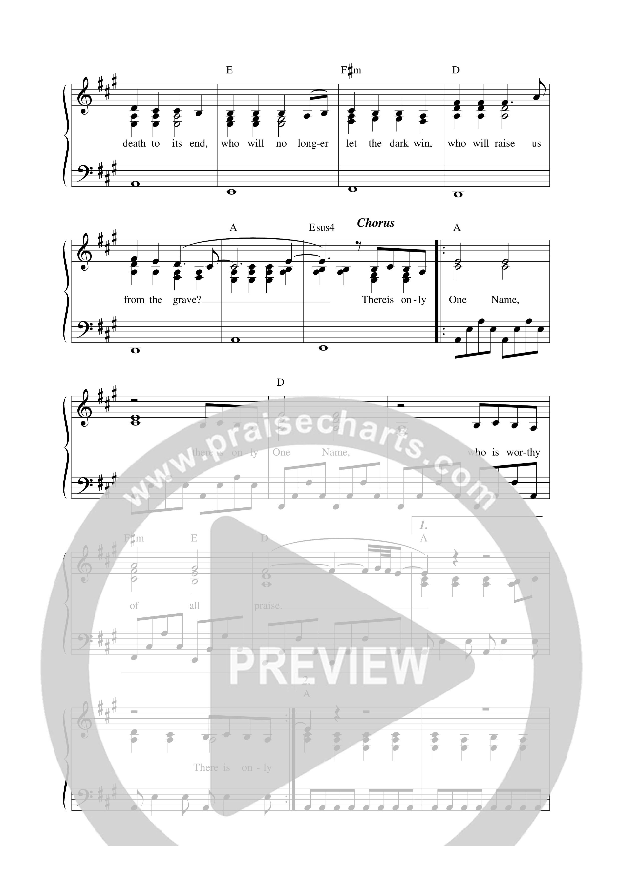There Is Only One Name Lead Sheet Melody (Mission House)