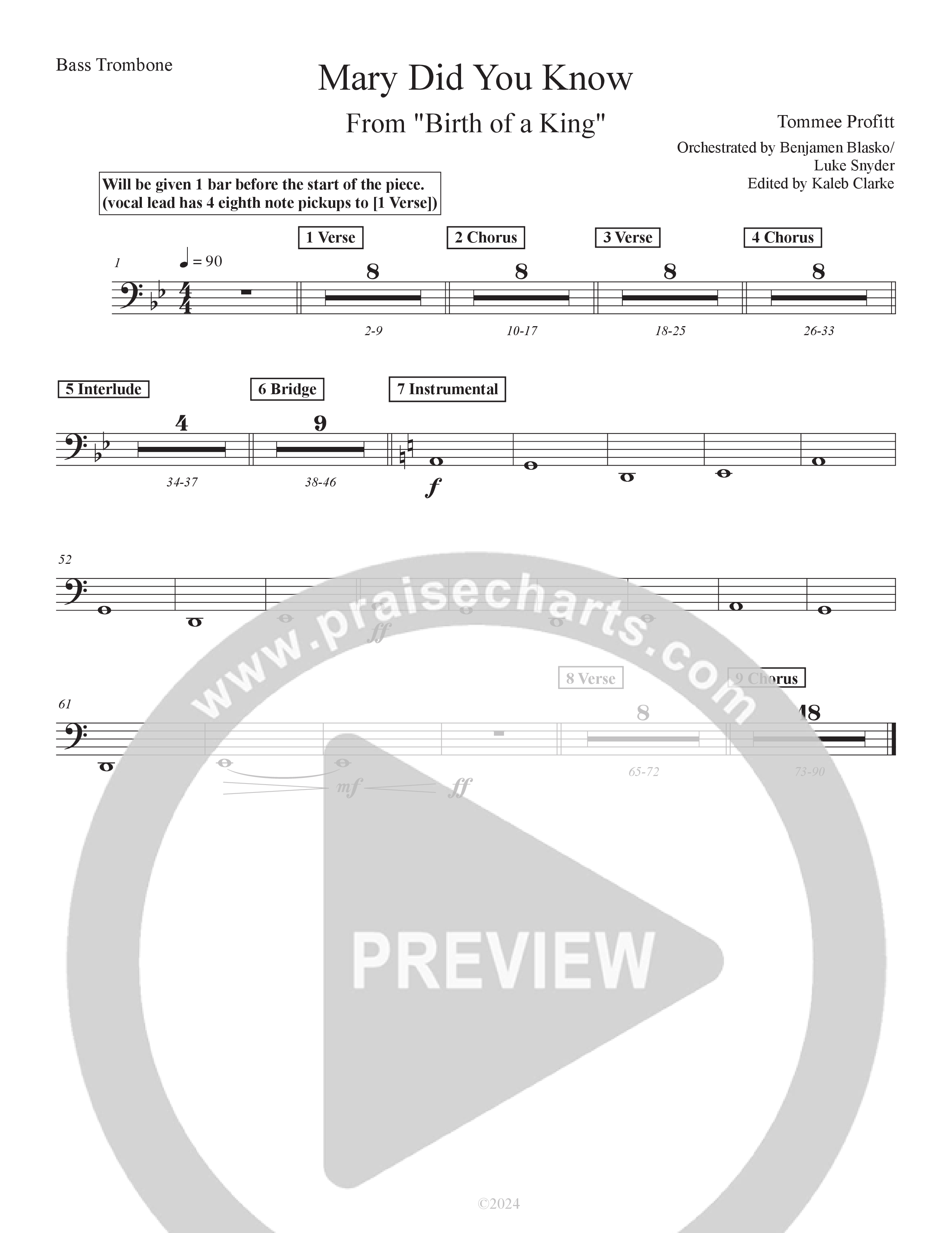 Mary Did You Know (Live) Bass Trombone (Tommee Profitt / Jordan Smith)