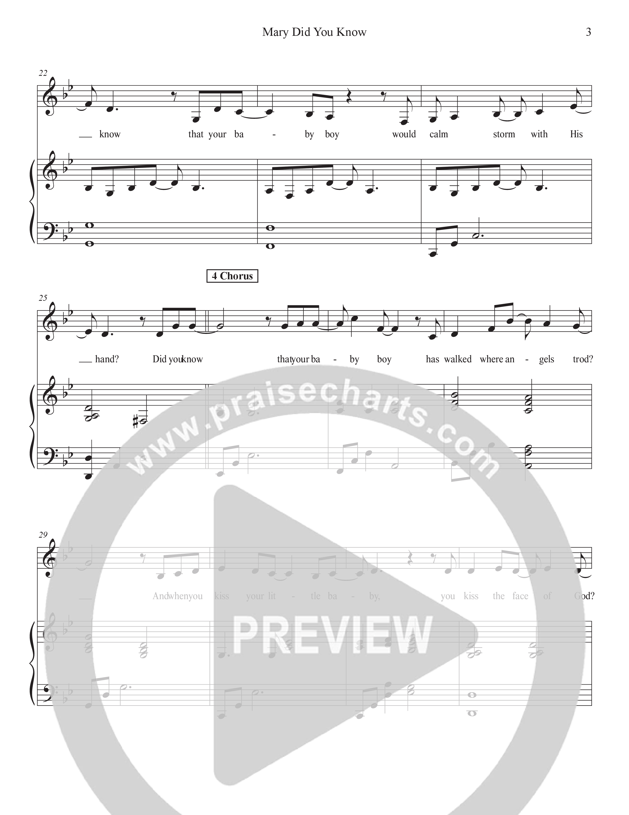 Mary Did You Know (Live) Piano/Melody (Tommee Profitt / Jordan Smith)