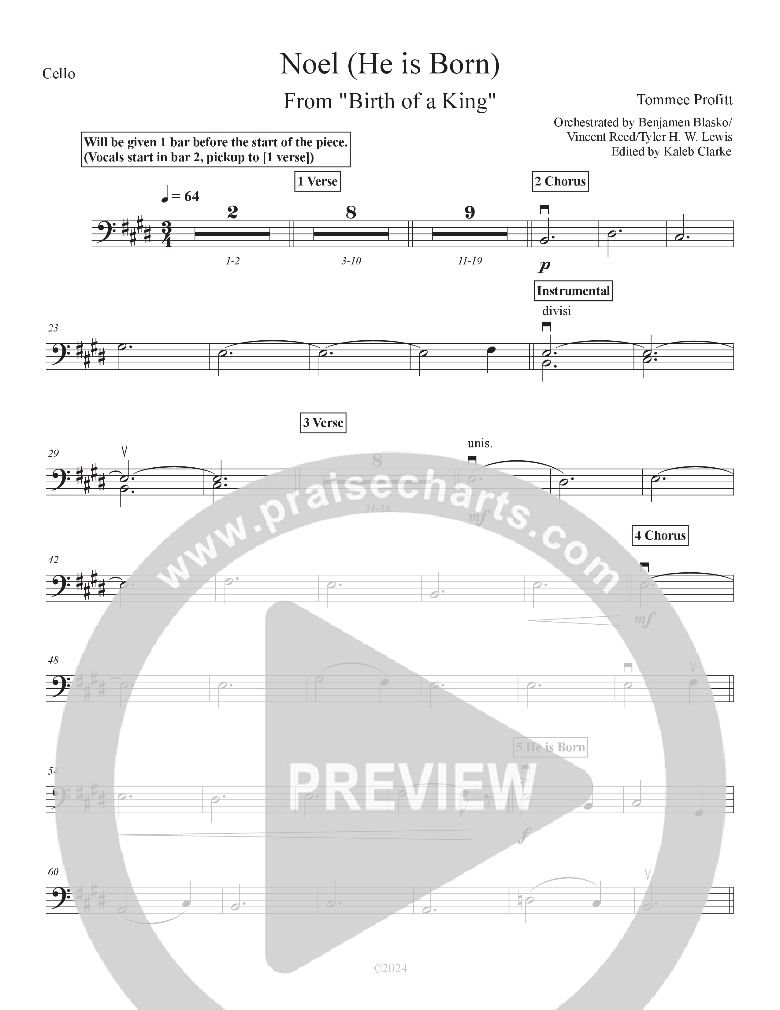 Noel (He Is Born) (Live) Cello (Tommee Profitt / Stanaj)