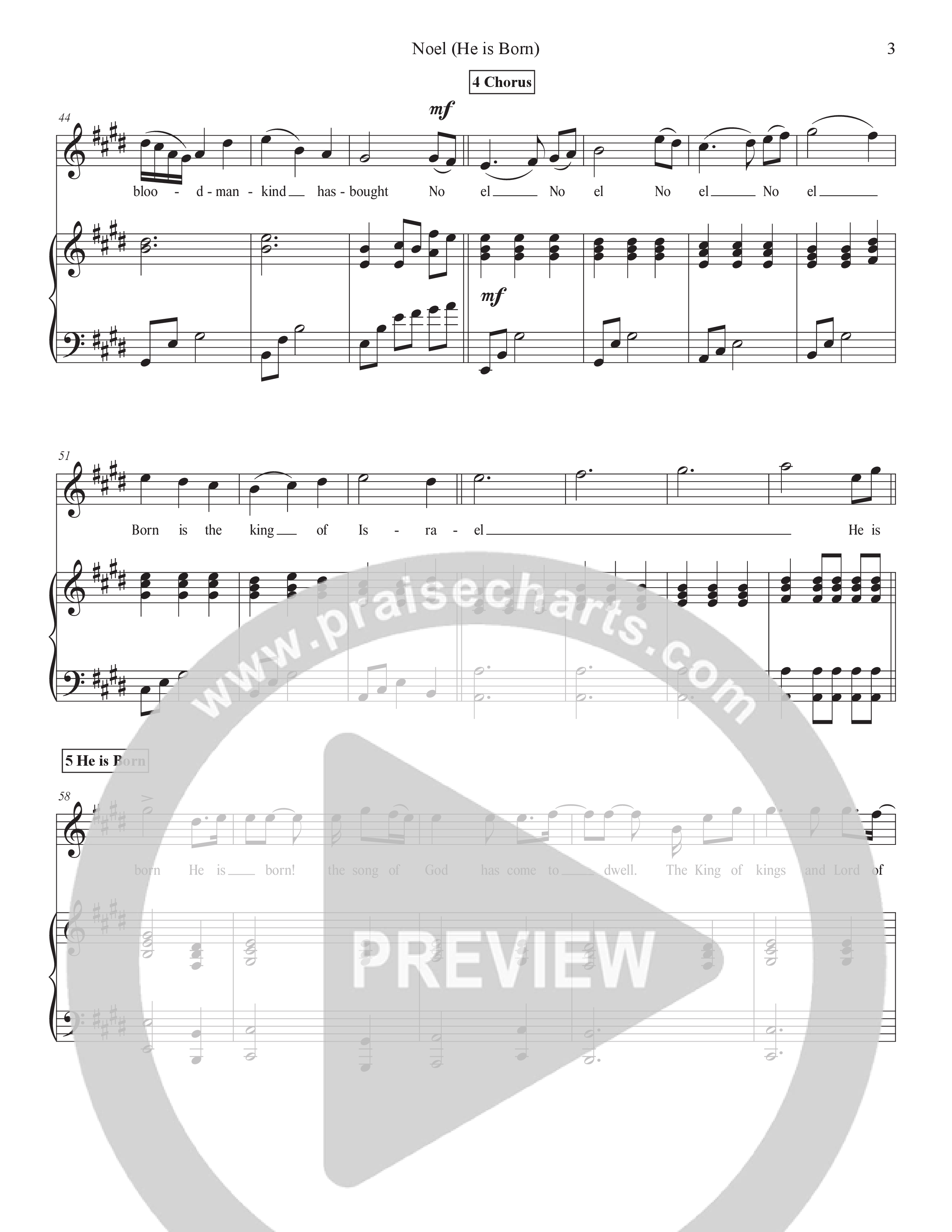 Noel (He Is Born) (Live) Piano/Melody (Tommee Profitt / Stanaj)