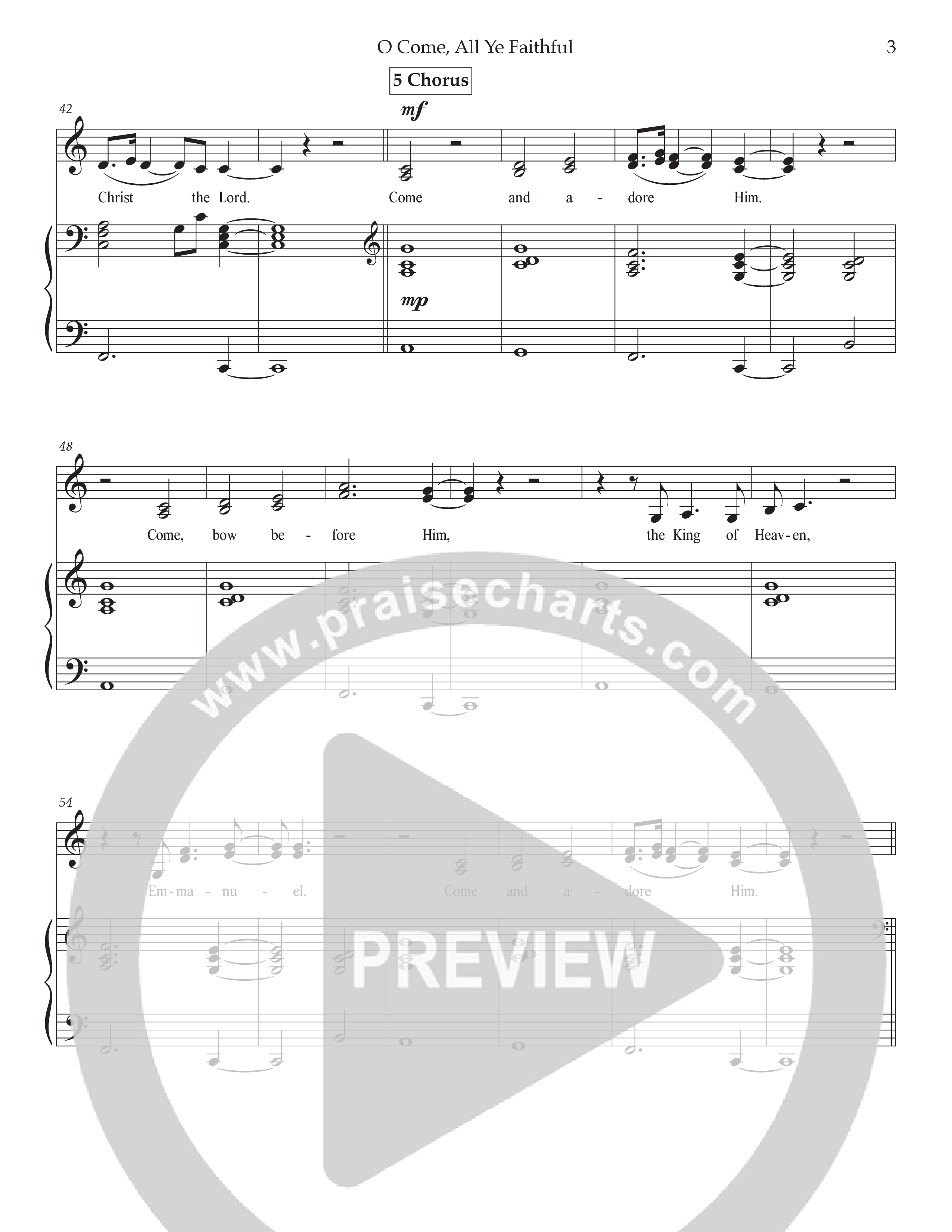 O Come All Ye Faithful (Live) Piano/Melody (Tommee Profitt / Sarah Reeves)