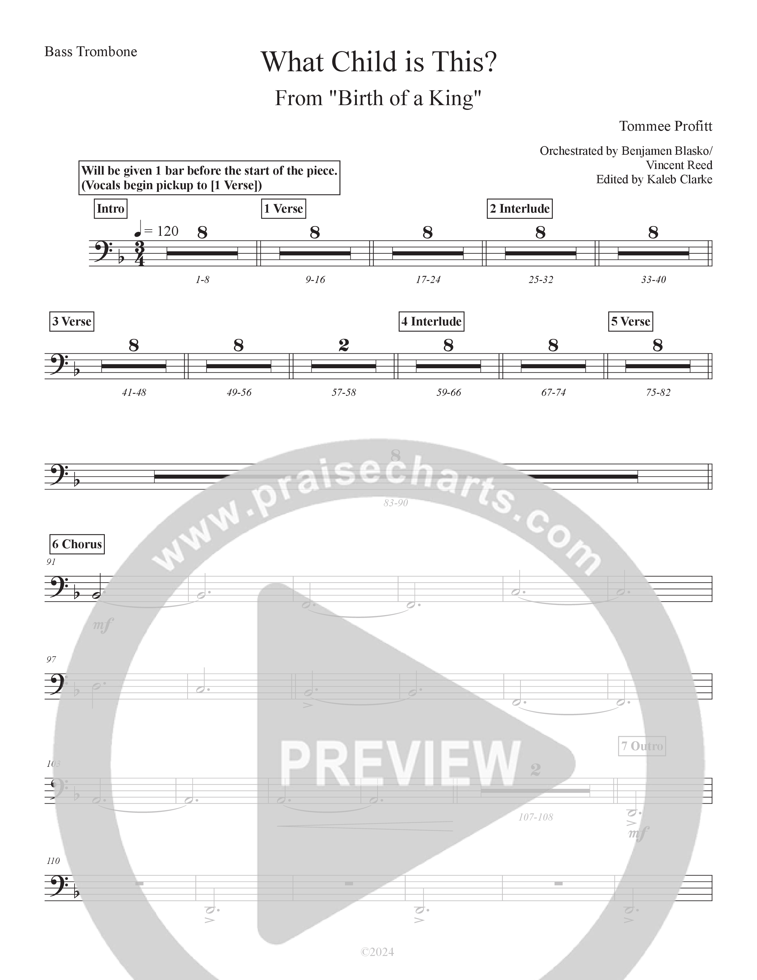 What Child Is This (Live) Bass Trombone (Tommee Profitt / Evvie McKinney)