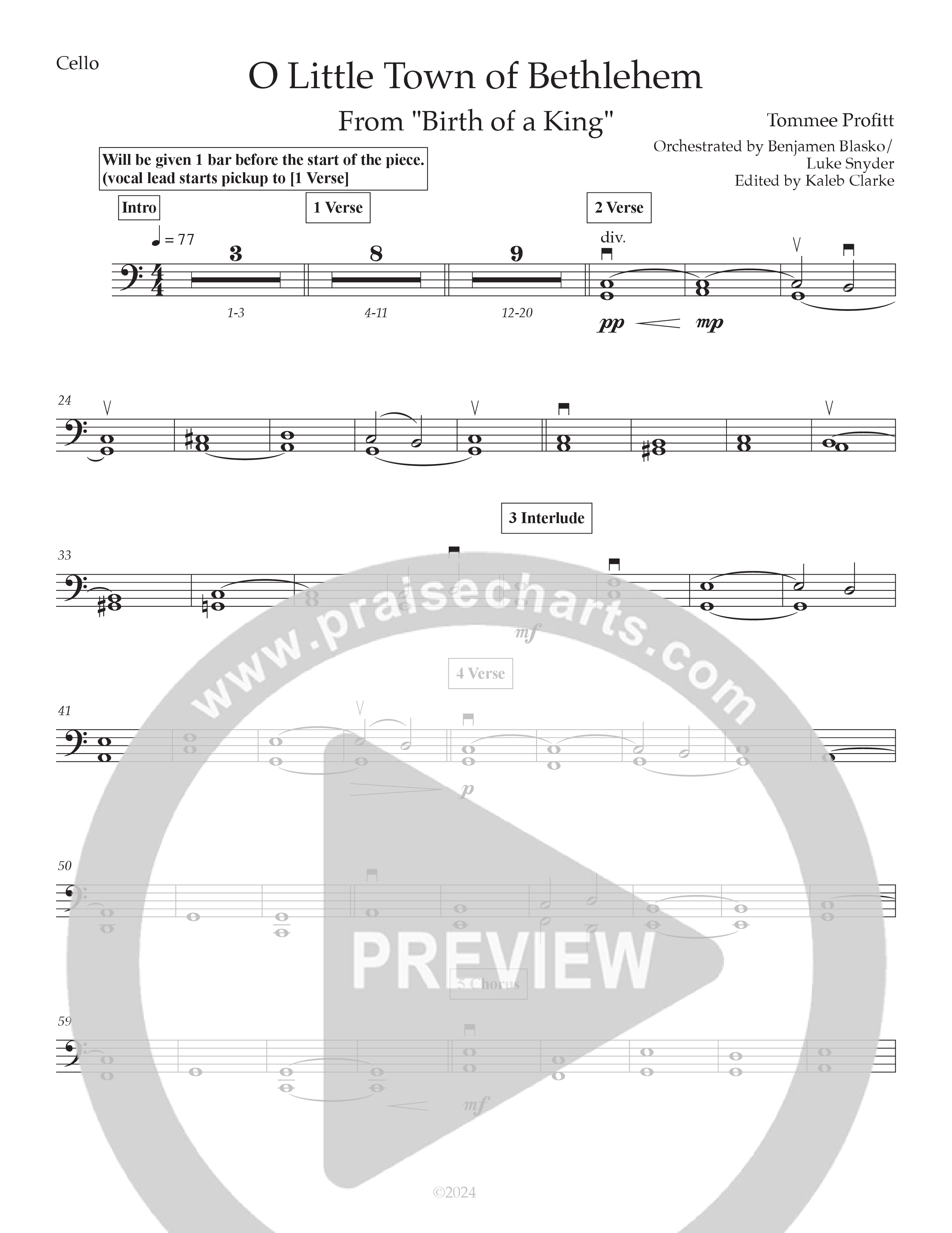 O Little Town Of Bethlehem (Live) Cello (Tommee Profitt / Rachael Lampa)