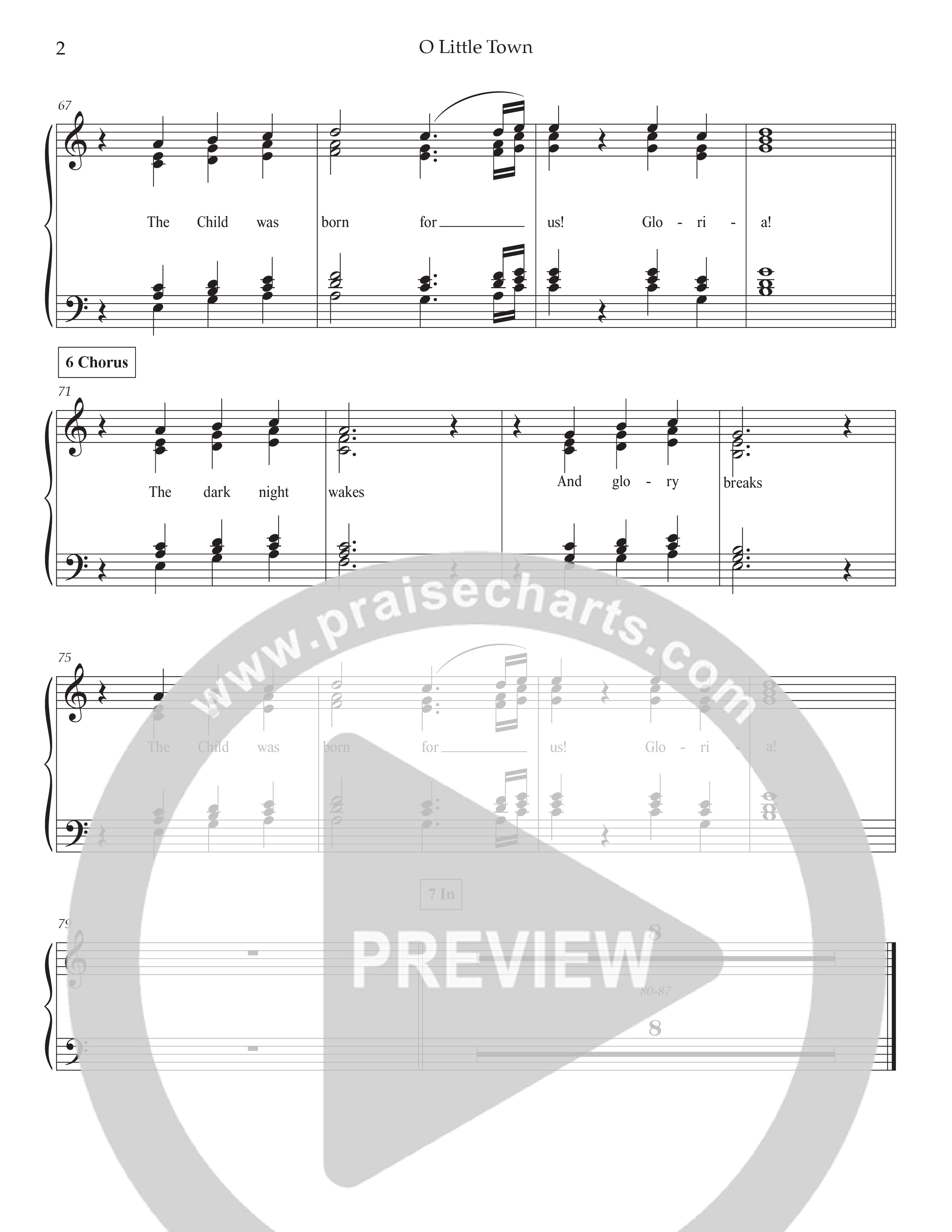 O Little Town Of Bethlehem (Live) Choir Sheet (SATB) (Tommee Profitt / Rachael Lampa)