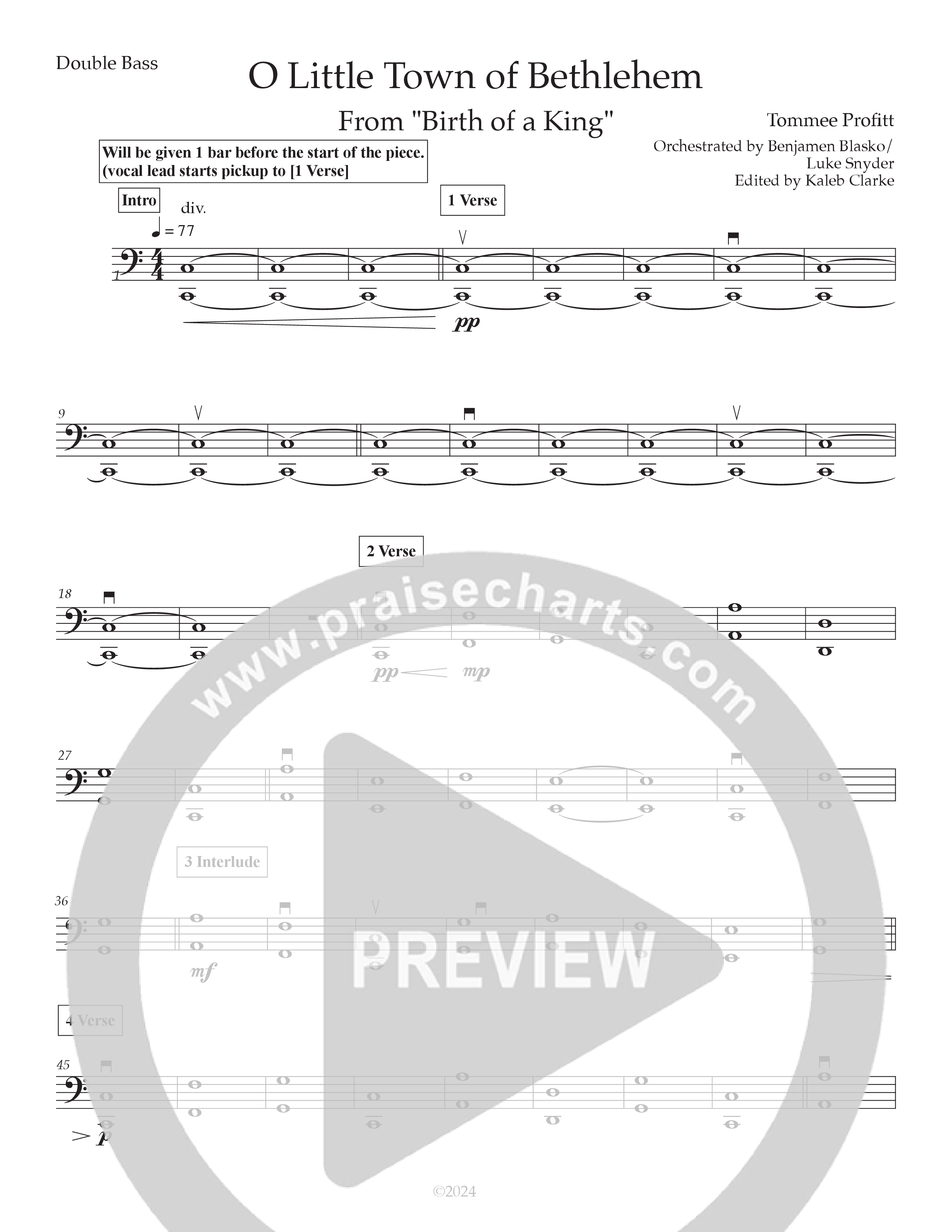 O Little Town Of Bethlehem (Live) Double Bass (Tommee Profitt / Rachael Lampa)