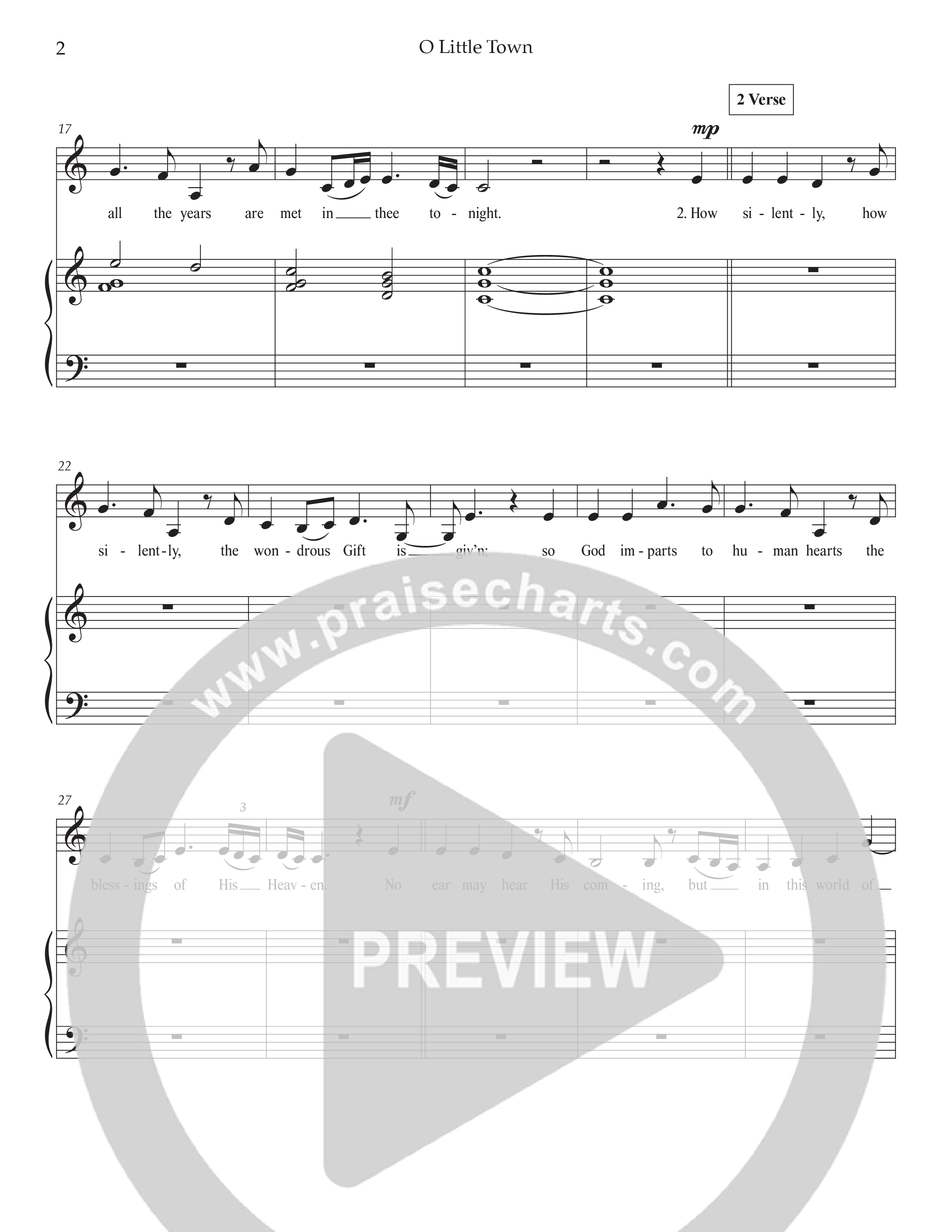 O Little Town Of Bethlehem (Live) Piano/Melody (Tommee Profitt / Rachael Lampa)