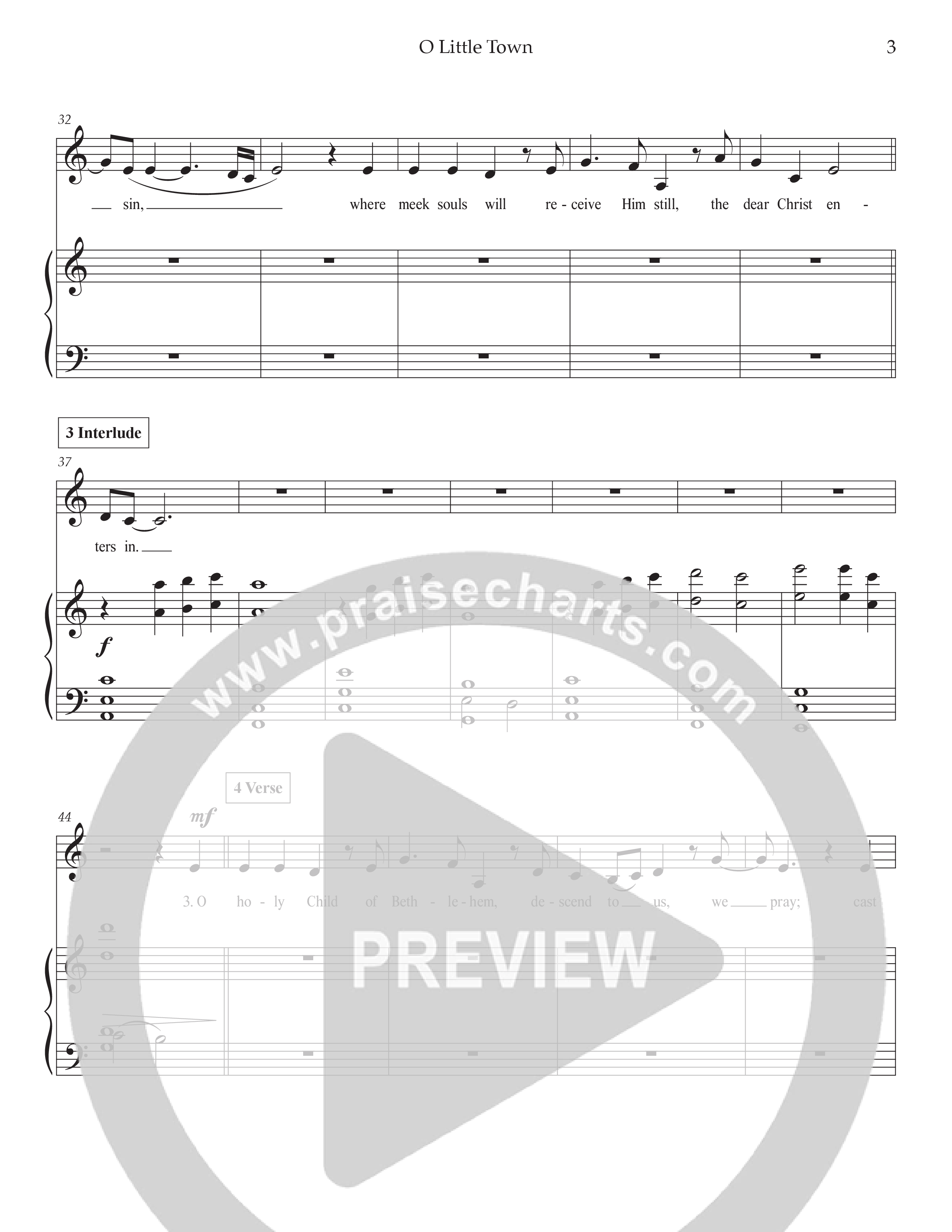 O Little Town Of Bethlehem (Live) Piano/Melody (Tommee Profitt / Rachael Lampa)