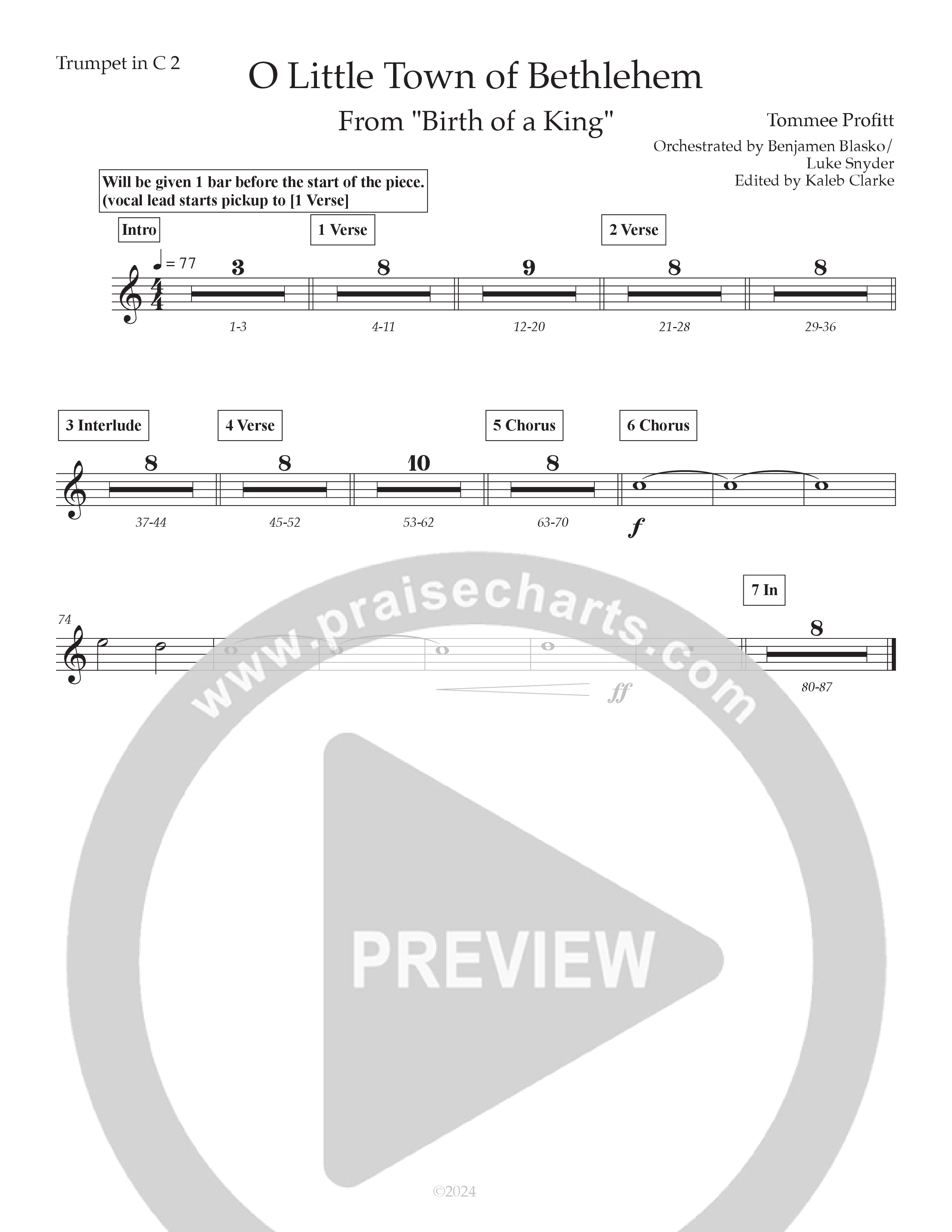 O Little Town Of Bethlehem (Live) Trumpet 2 (Tommee Profitt / Rachael Lampa)