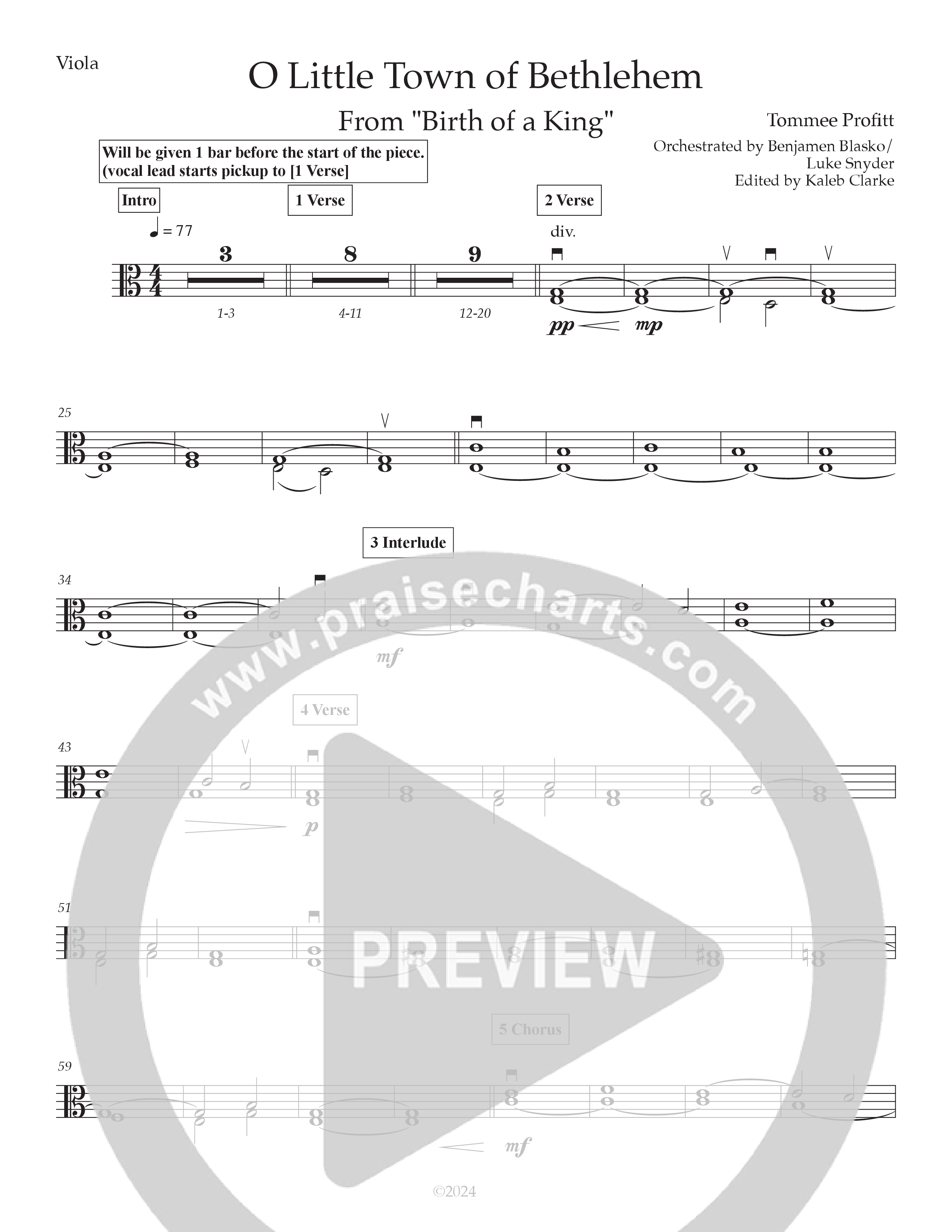 O Little Town Of Bethlehem (Live) Viola (Tommee Profitt / Rachael Lampa)