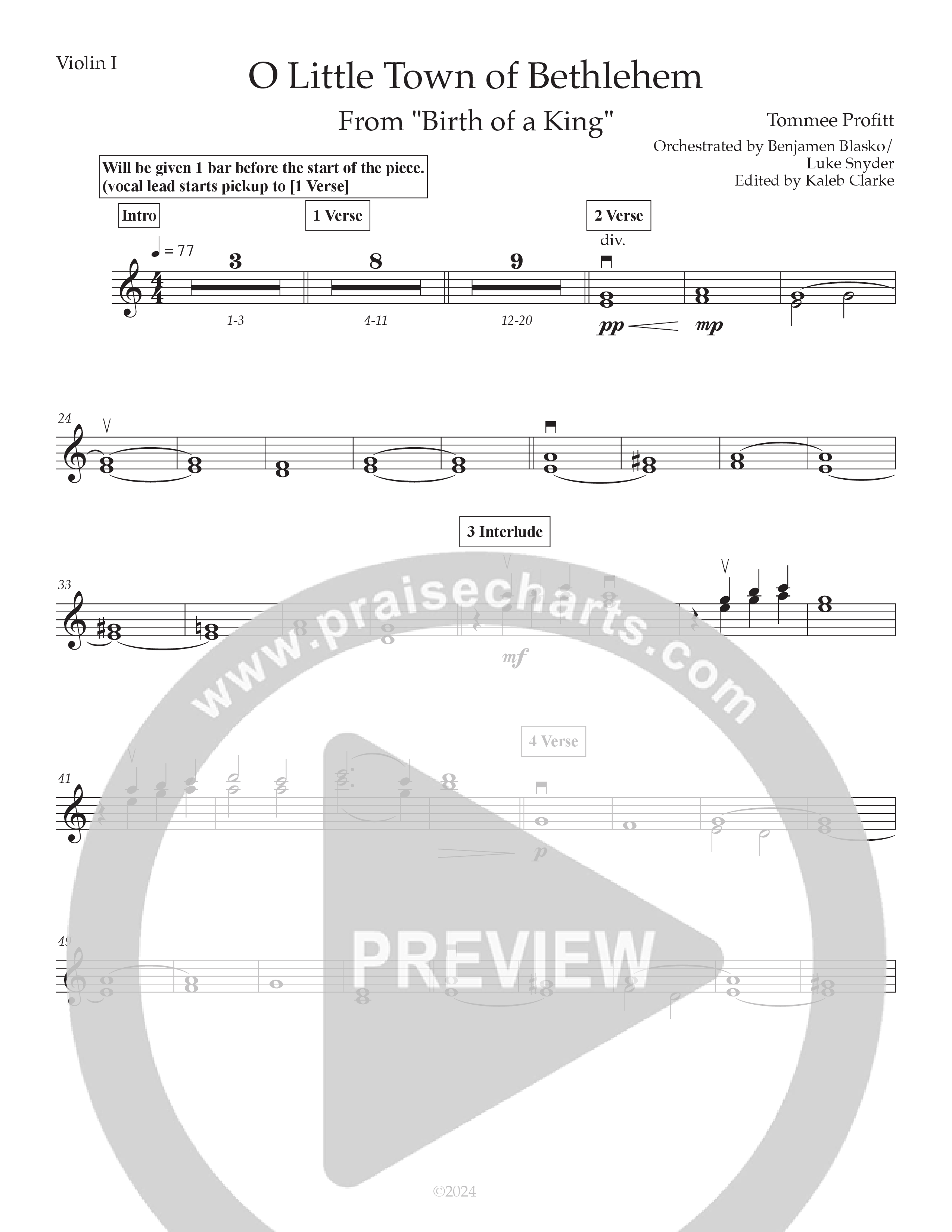 O Little Town Of Bethlehem (Live) String Pack (Tommee Profitt / Rachael Lampa)