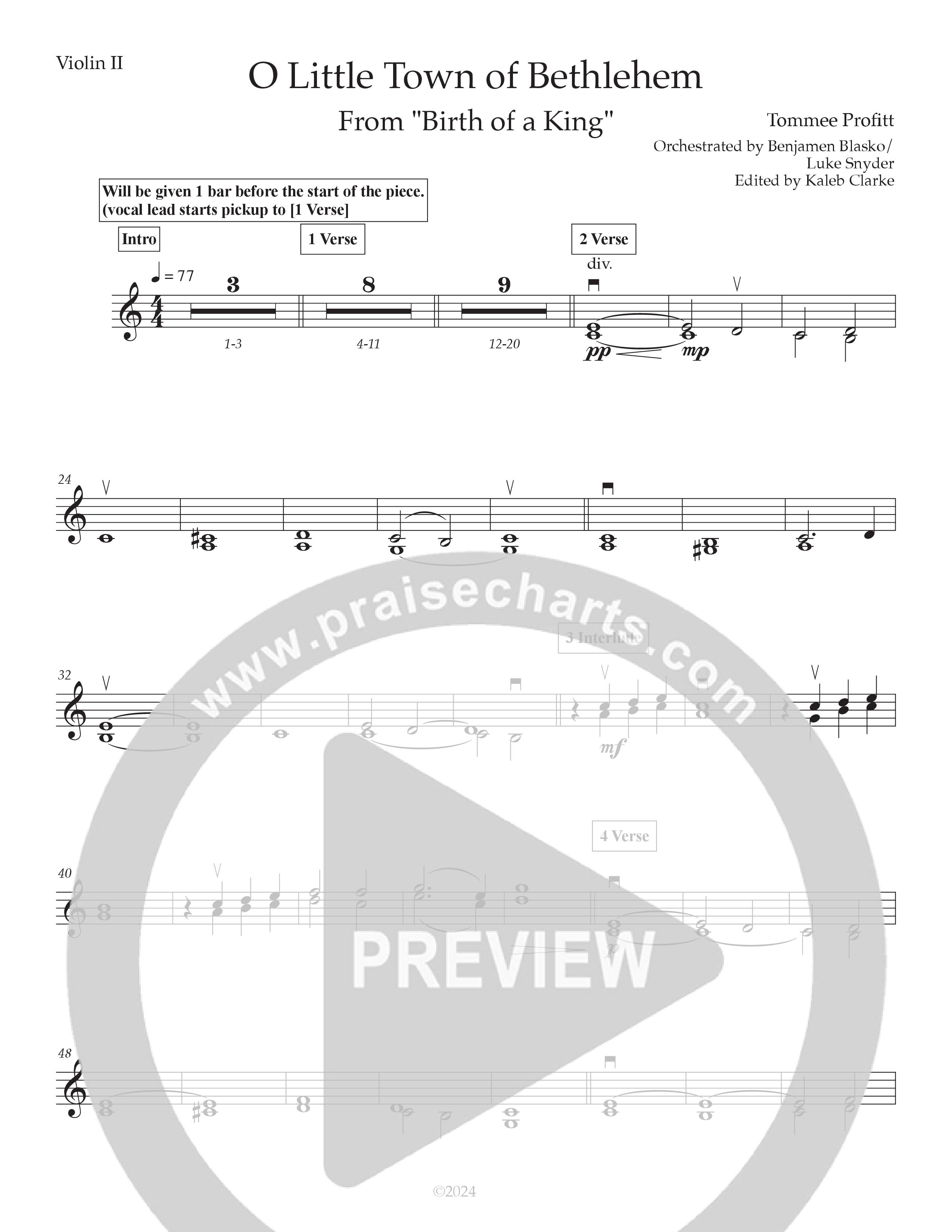 O Little Town Of Bethlehem (Live) Violin 2 (Tommee Profitt / Rachael Lampa)