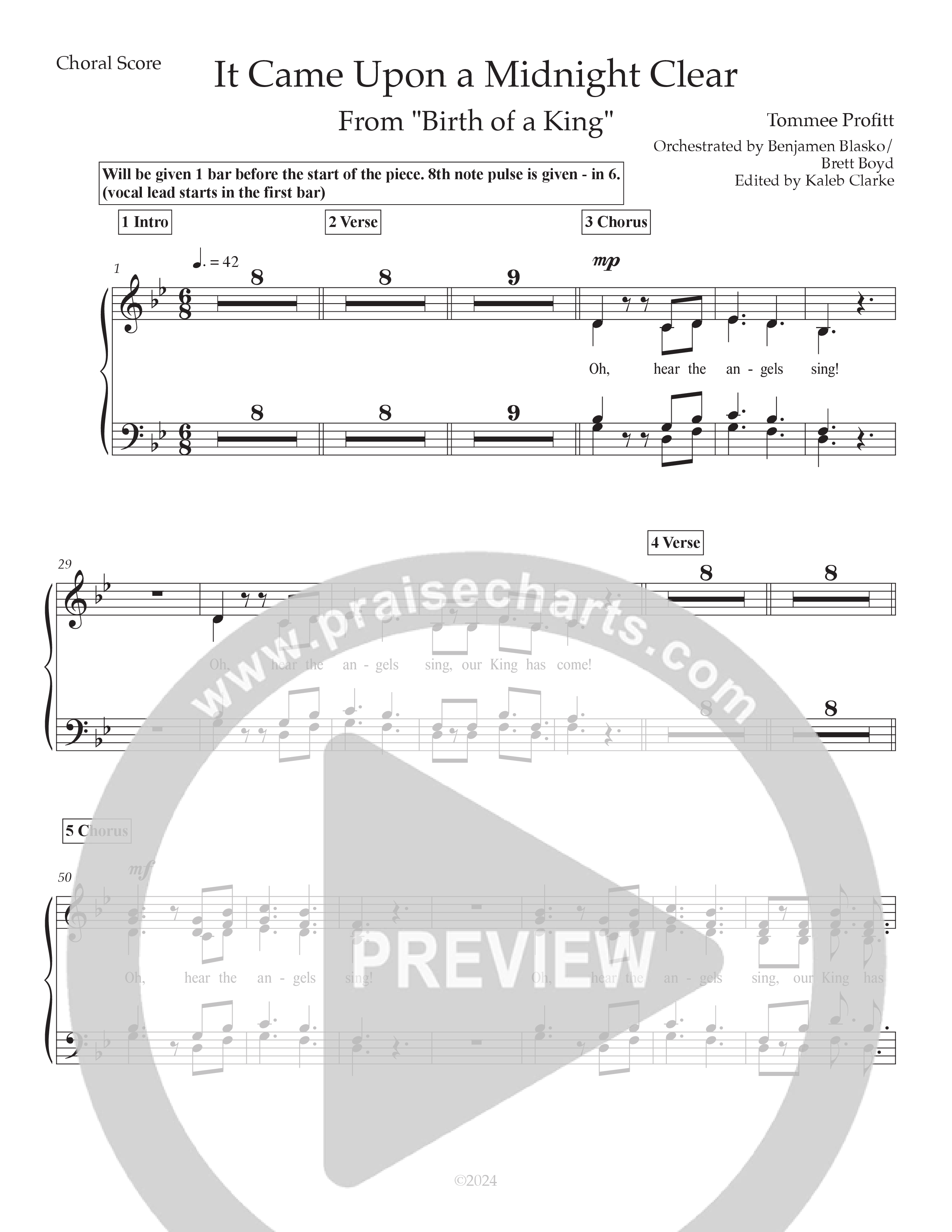 It Came Upon A Midnight Clear (Live) Choir Sheet (SATB) (Tommee Profitt / Brooke)